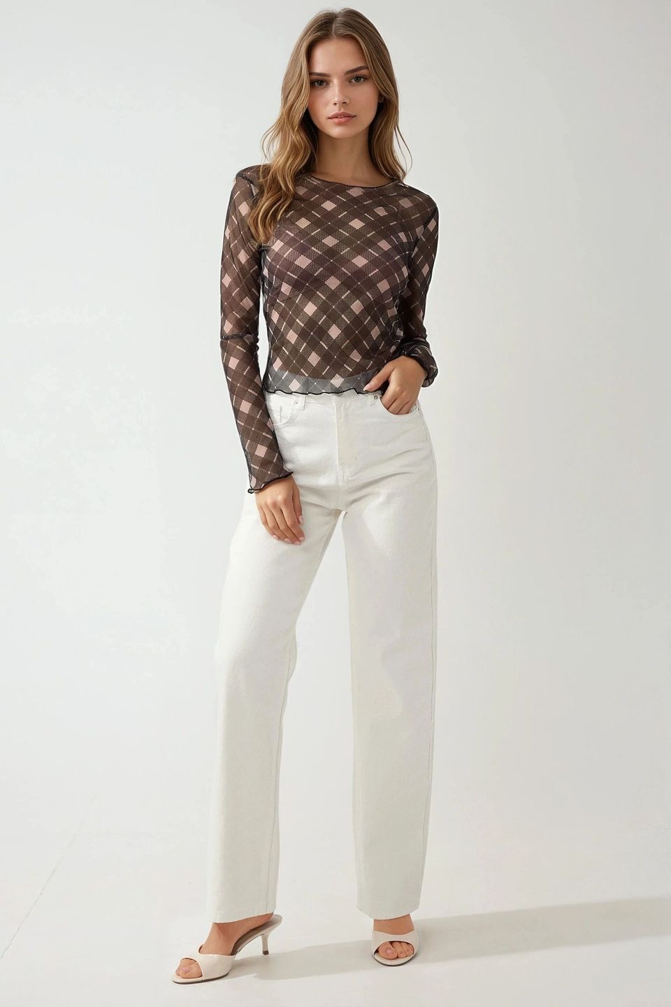 HiCCUP - Black Slim Fit Crew Neck Long Sleeve Top Women