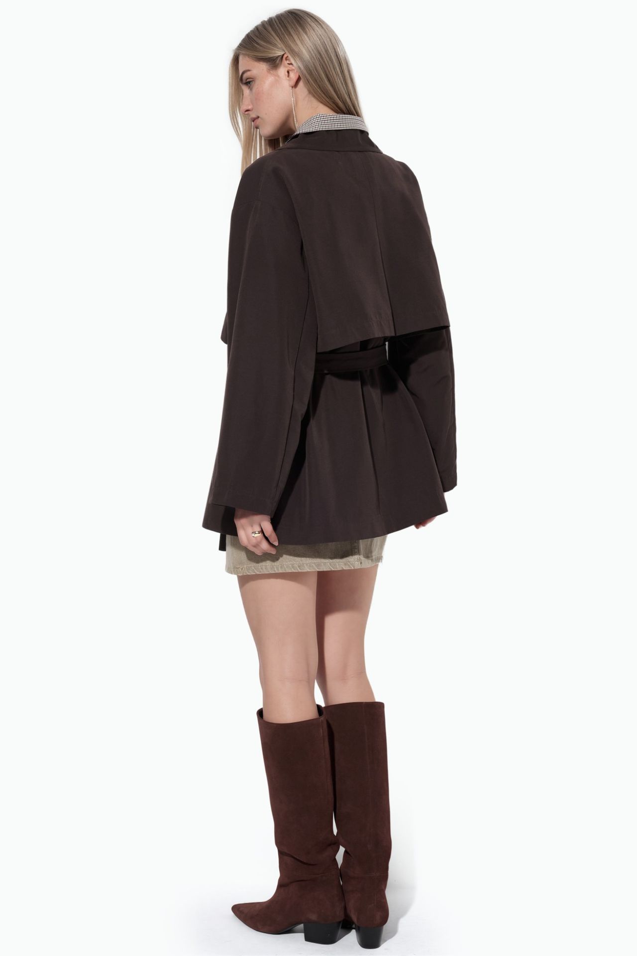 Double-Breasted Belted Trench Coat 3