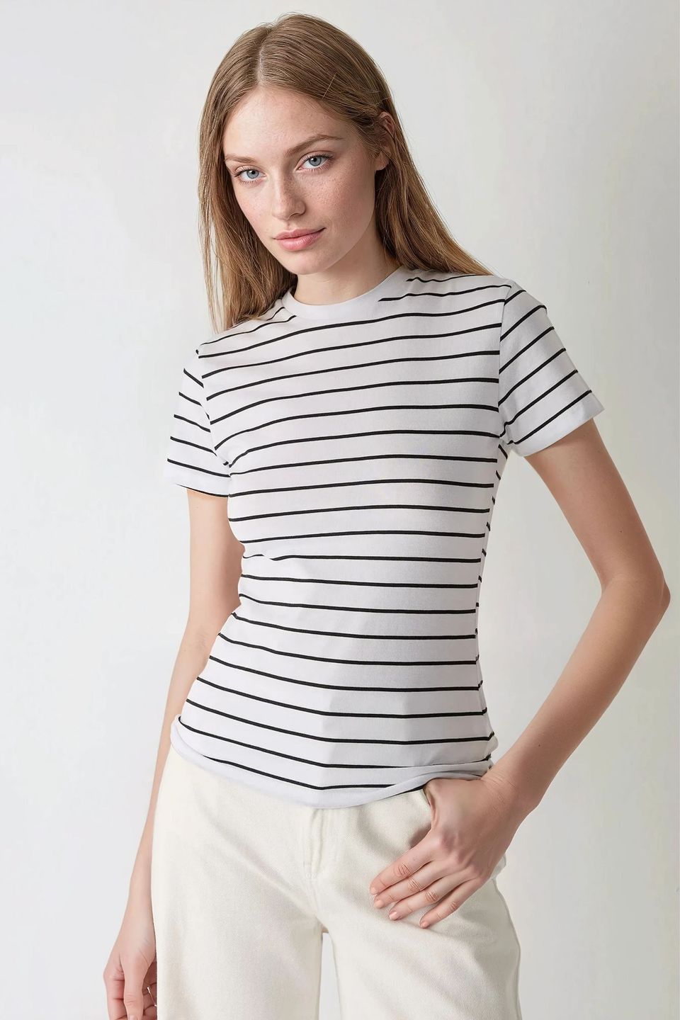 Striped Crew Collar T-Shirt