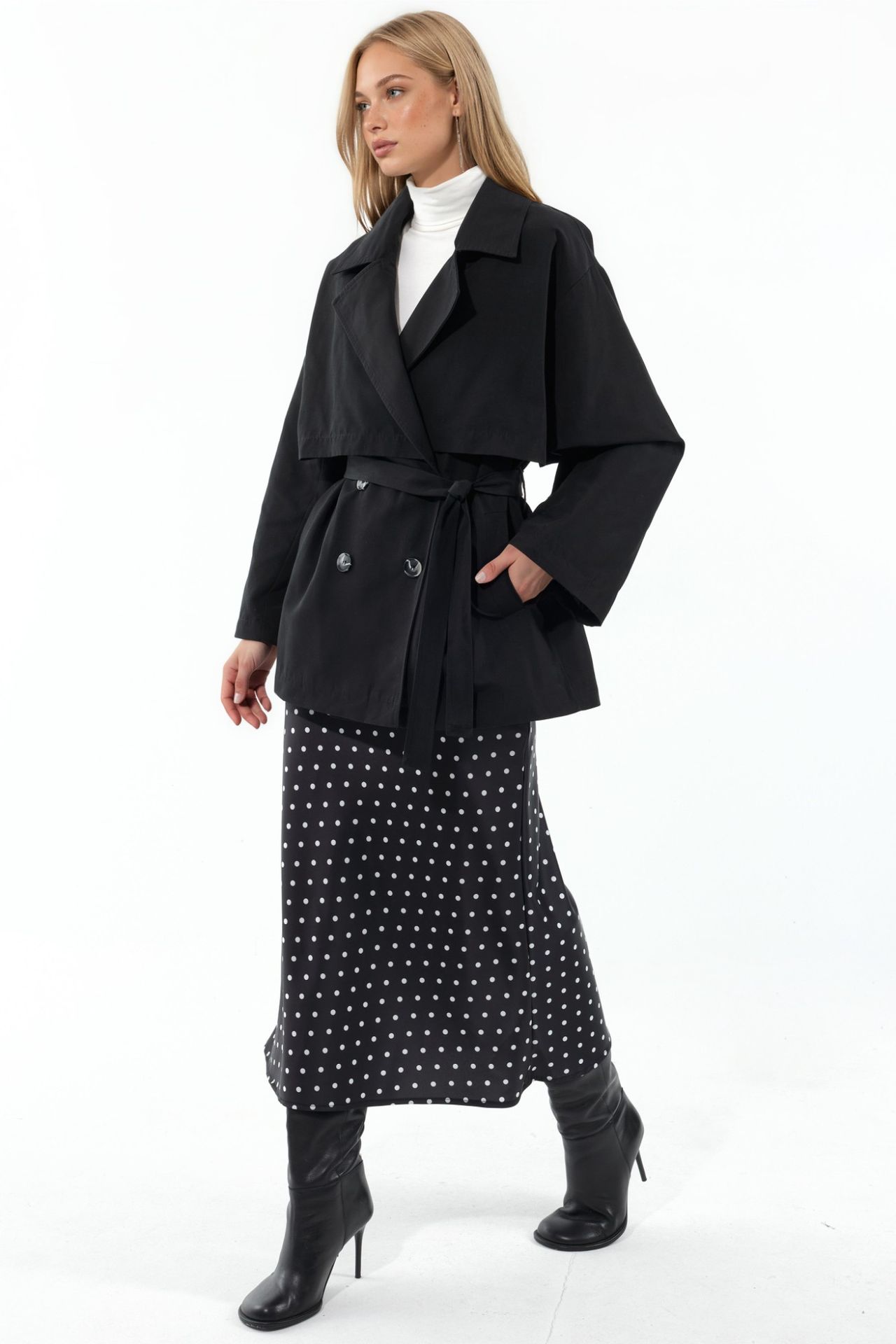 Double-Breasted Belted Trench Coat 2