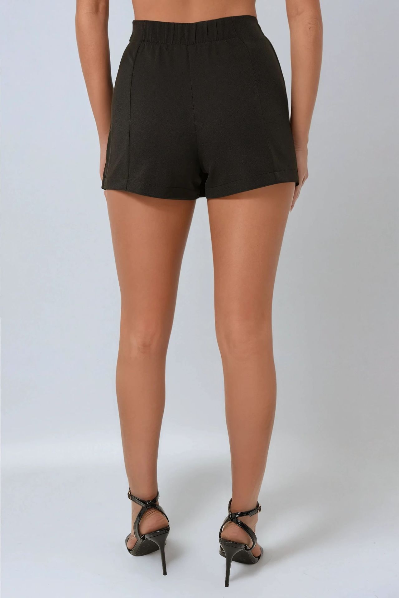 High Waist Mini Skorts with Double Slits