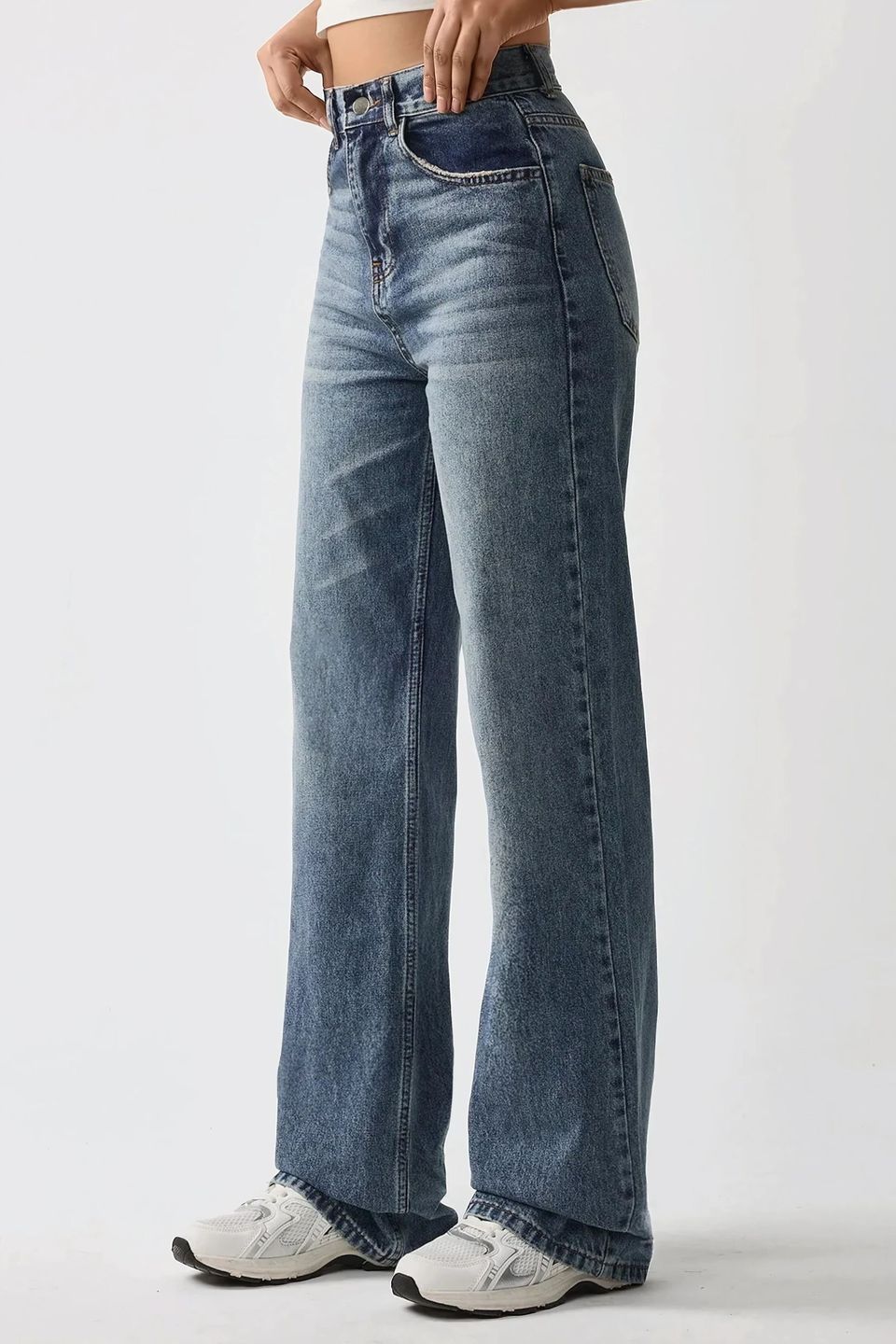 Straight Leg Denim Jeans