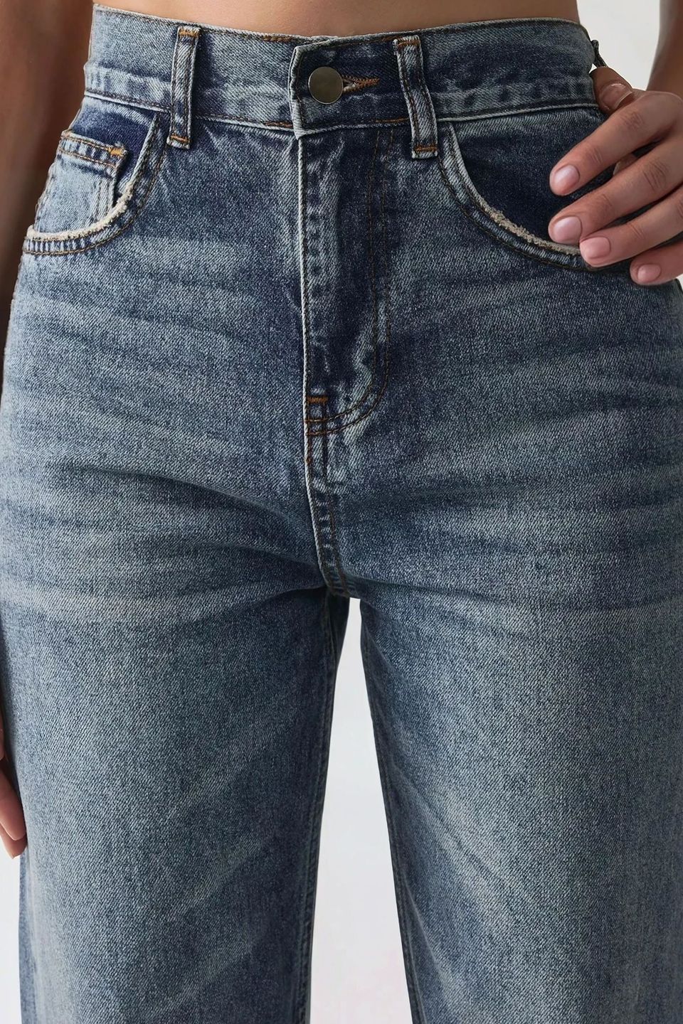 Straight Leg Denim Jeans