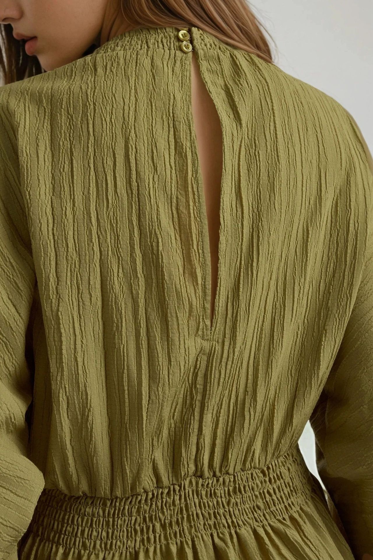 Textured V-Neck Long Sleeve Mini Dress 5