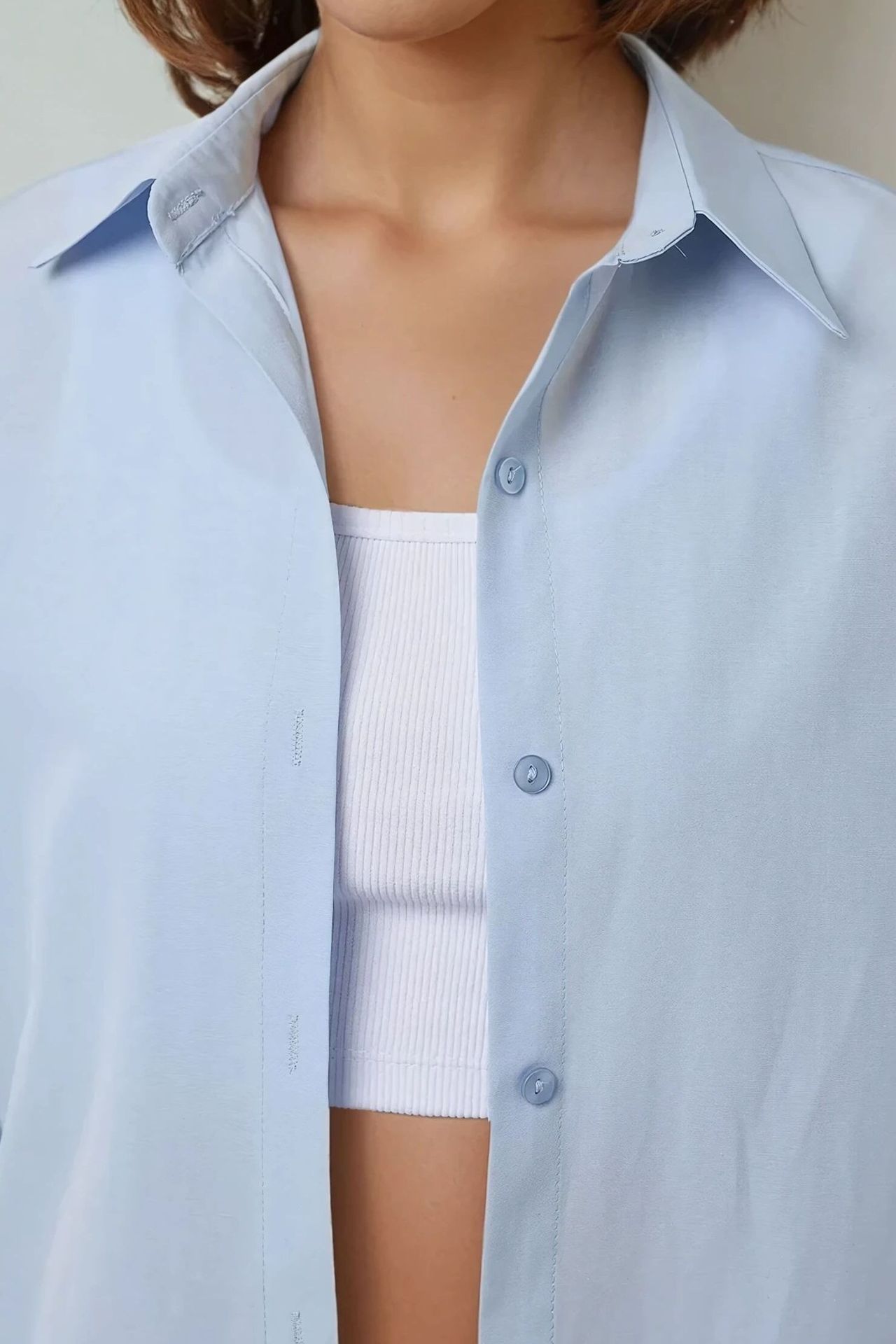 Relaxed Fit Long Sleeve Linen Blend Shirt
