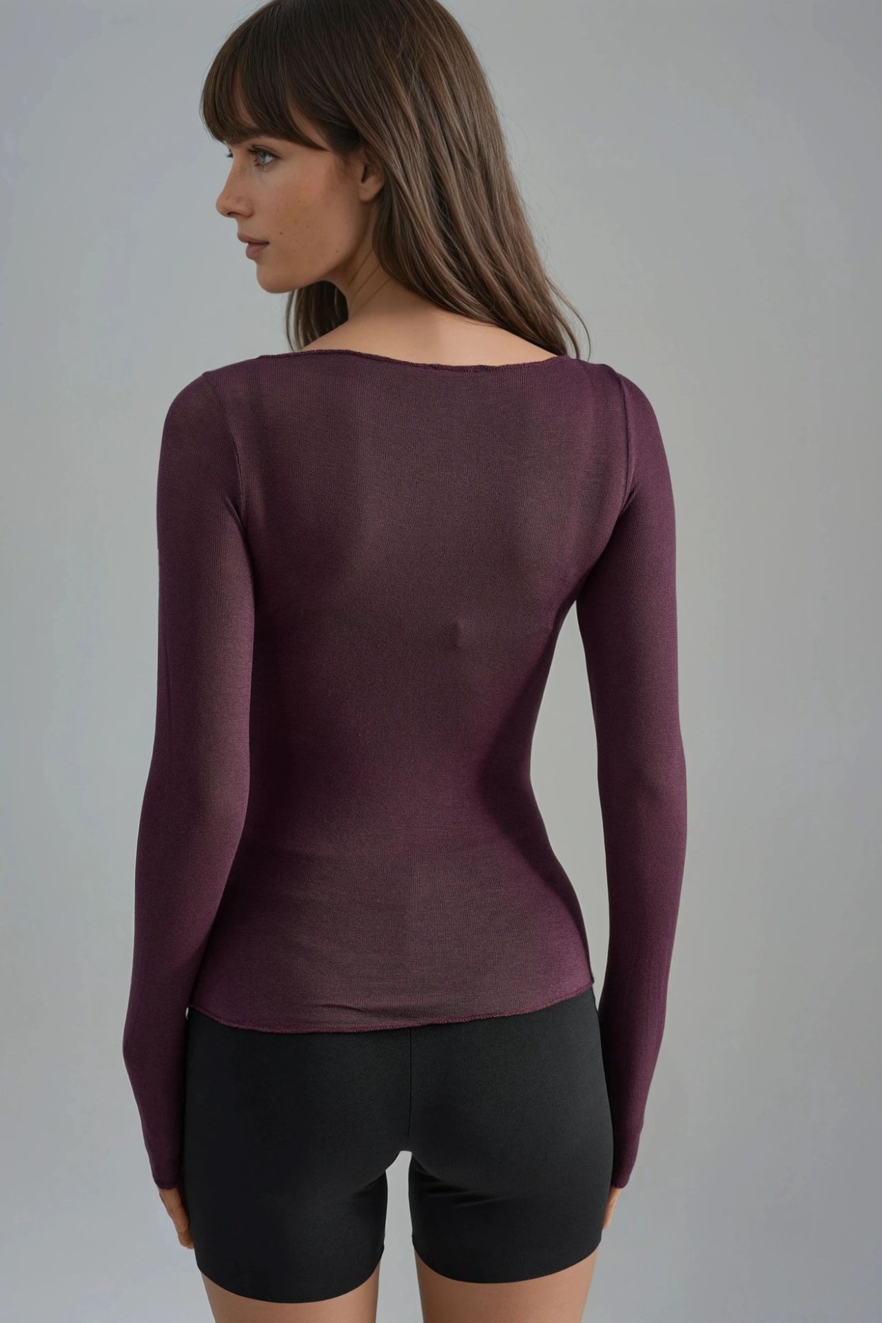 Boat Neck Cashmere Blend Ultra Lightweight Blouse 3