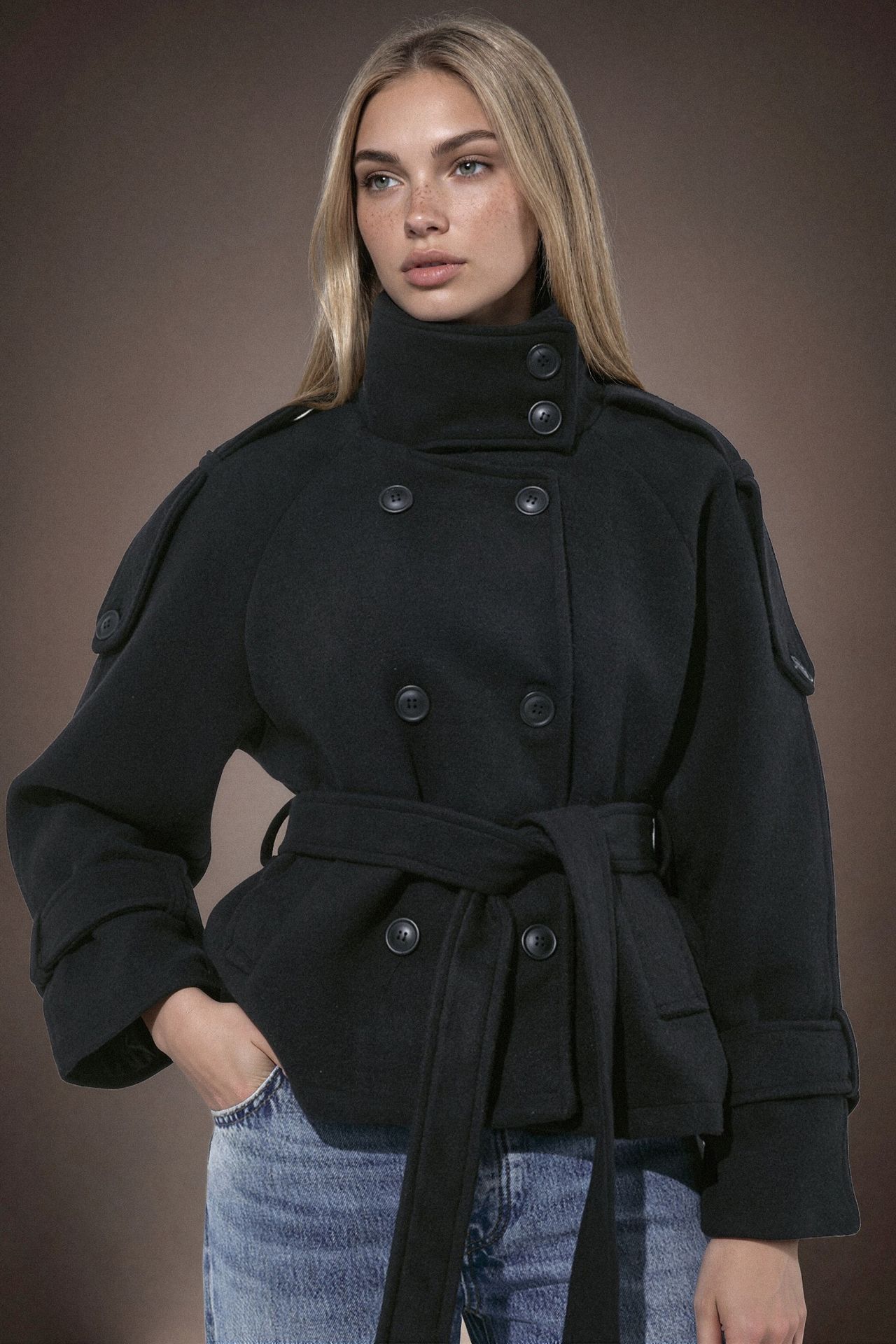 Stand Collar Trench Jacket 1