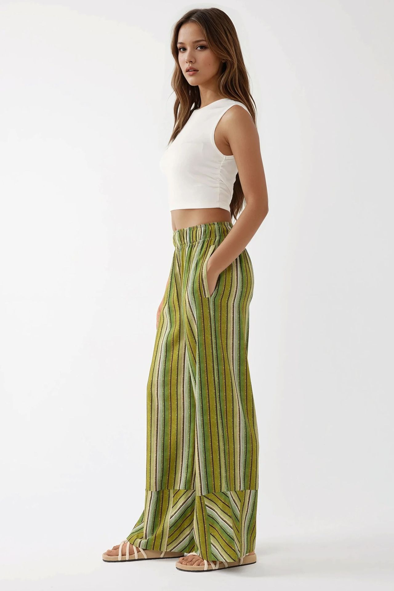 Wide Leg Printed Relax Pants