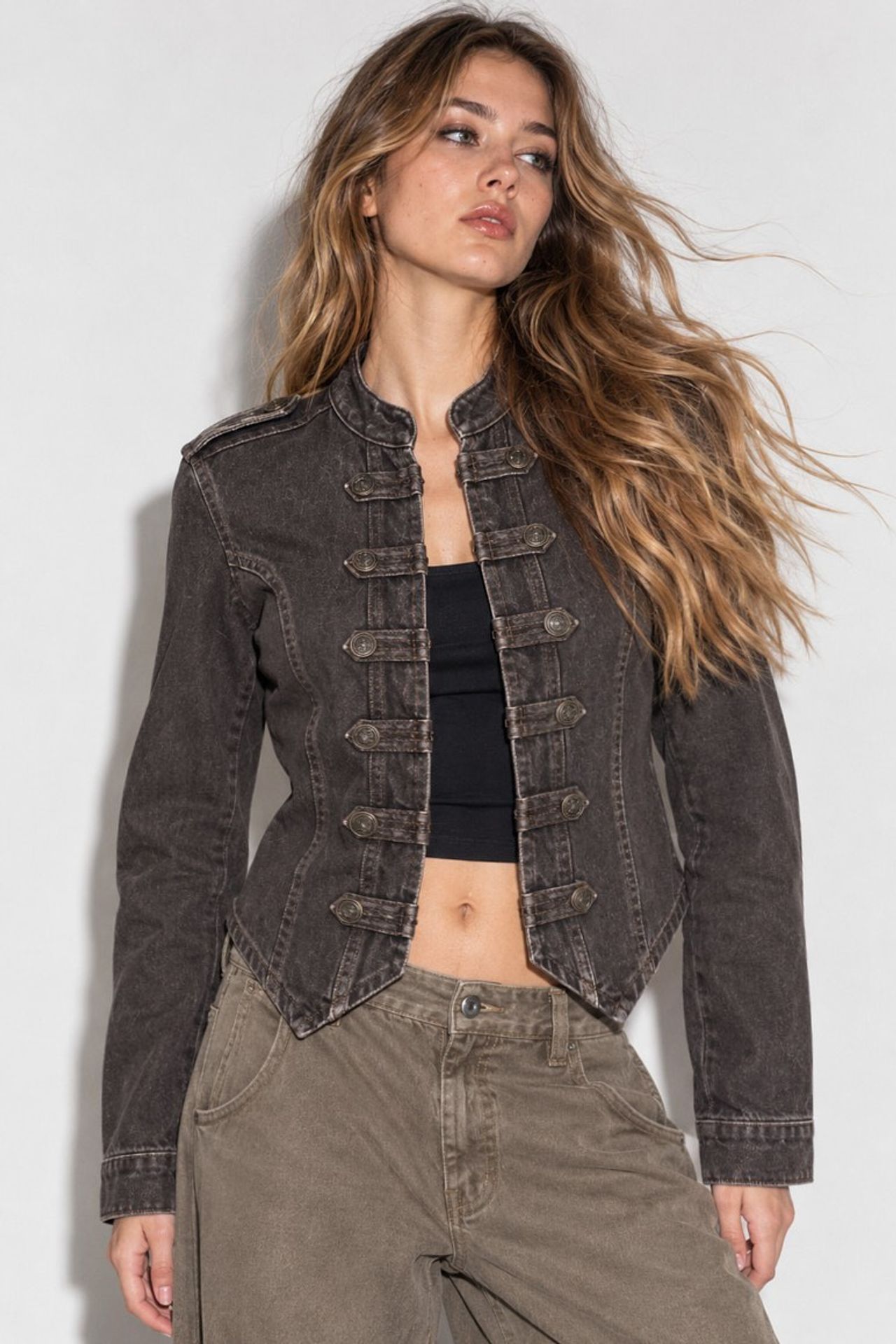 Düğmeli Denim Ceket 1