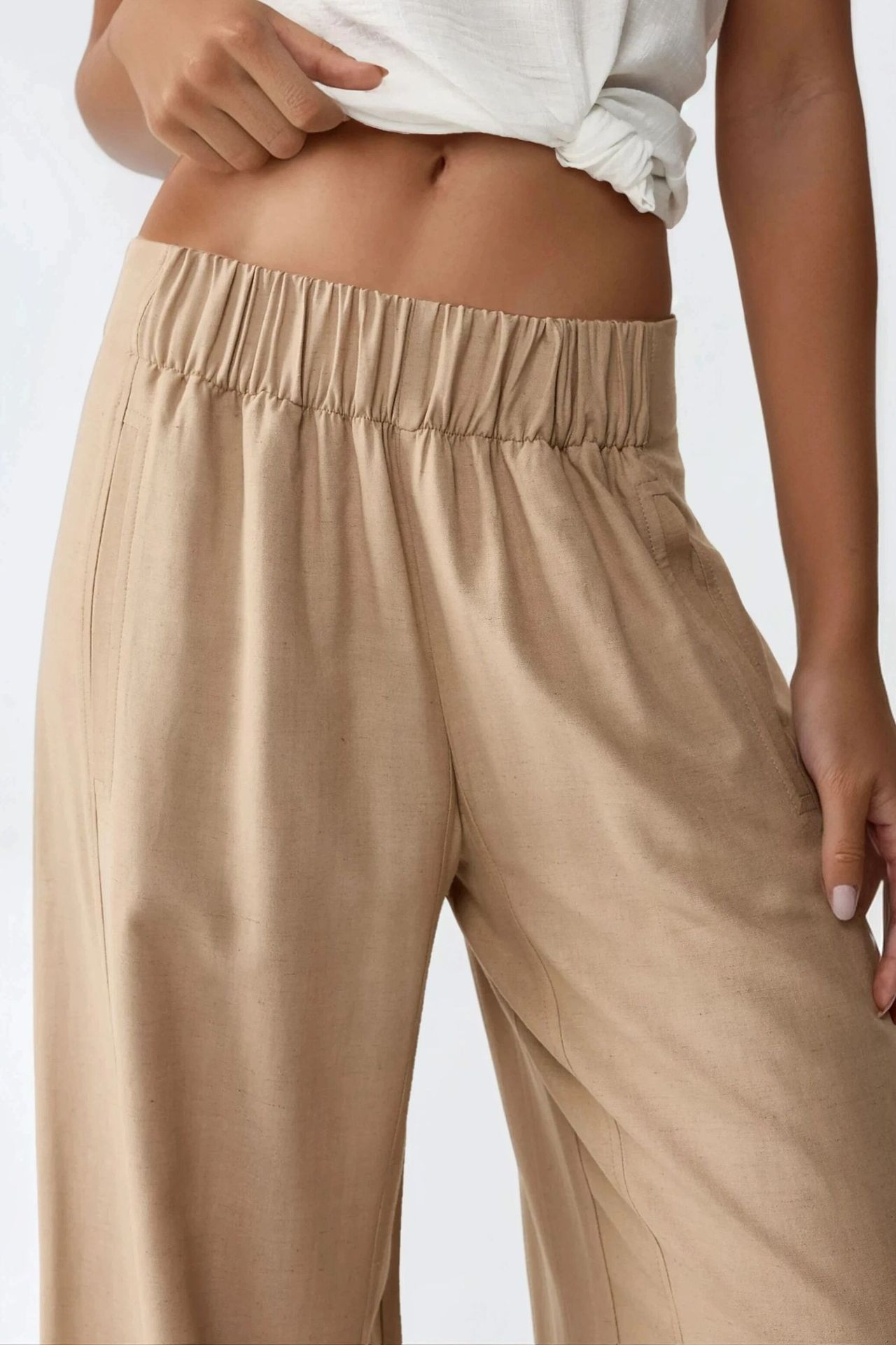 Wide Leg Elastic Waist Pants