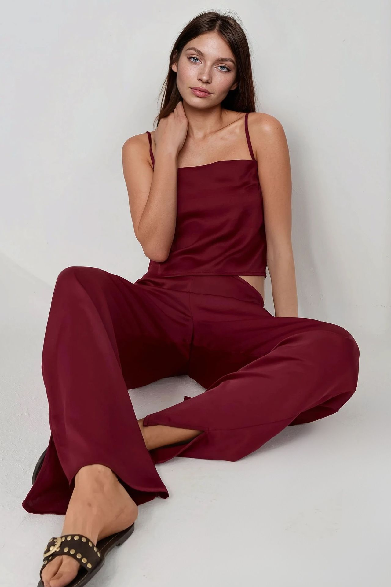 Ana Wide Leg Satin Pants