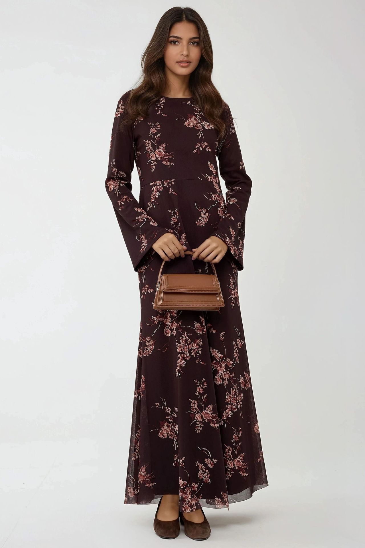 Floral Printed Modest Dress