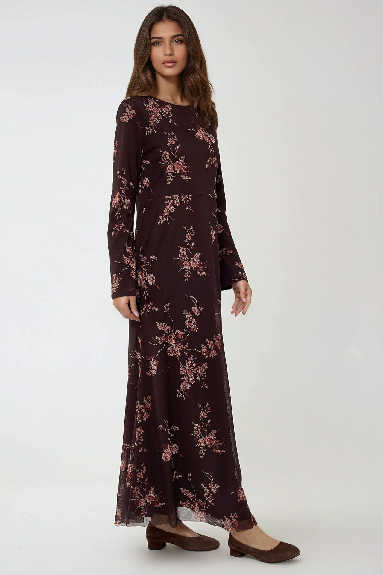 Floral Printed Modest Dress
