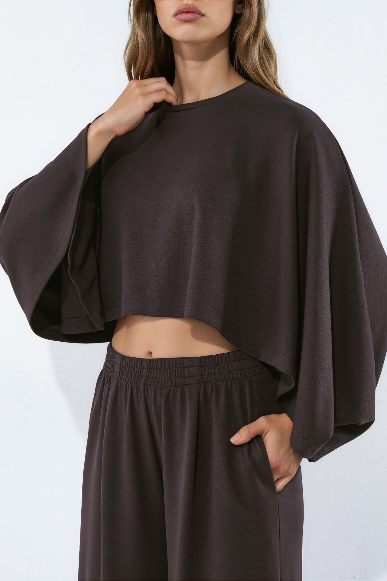 Modal Touch Oversized Bolero Top & Palazzo Pants Knit Set 6