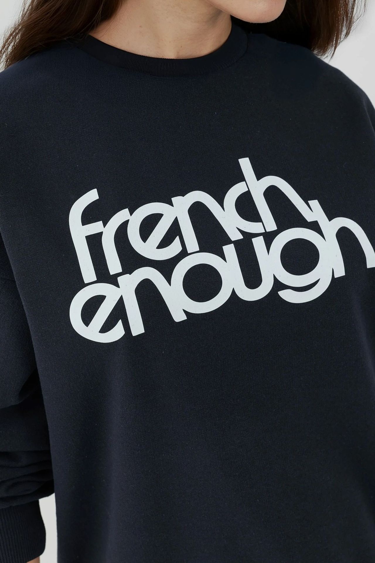 Printed Crew Neck Long Sleeve Raised Sweatshirt 2