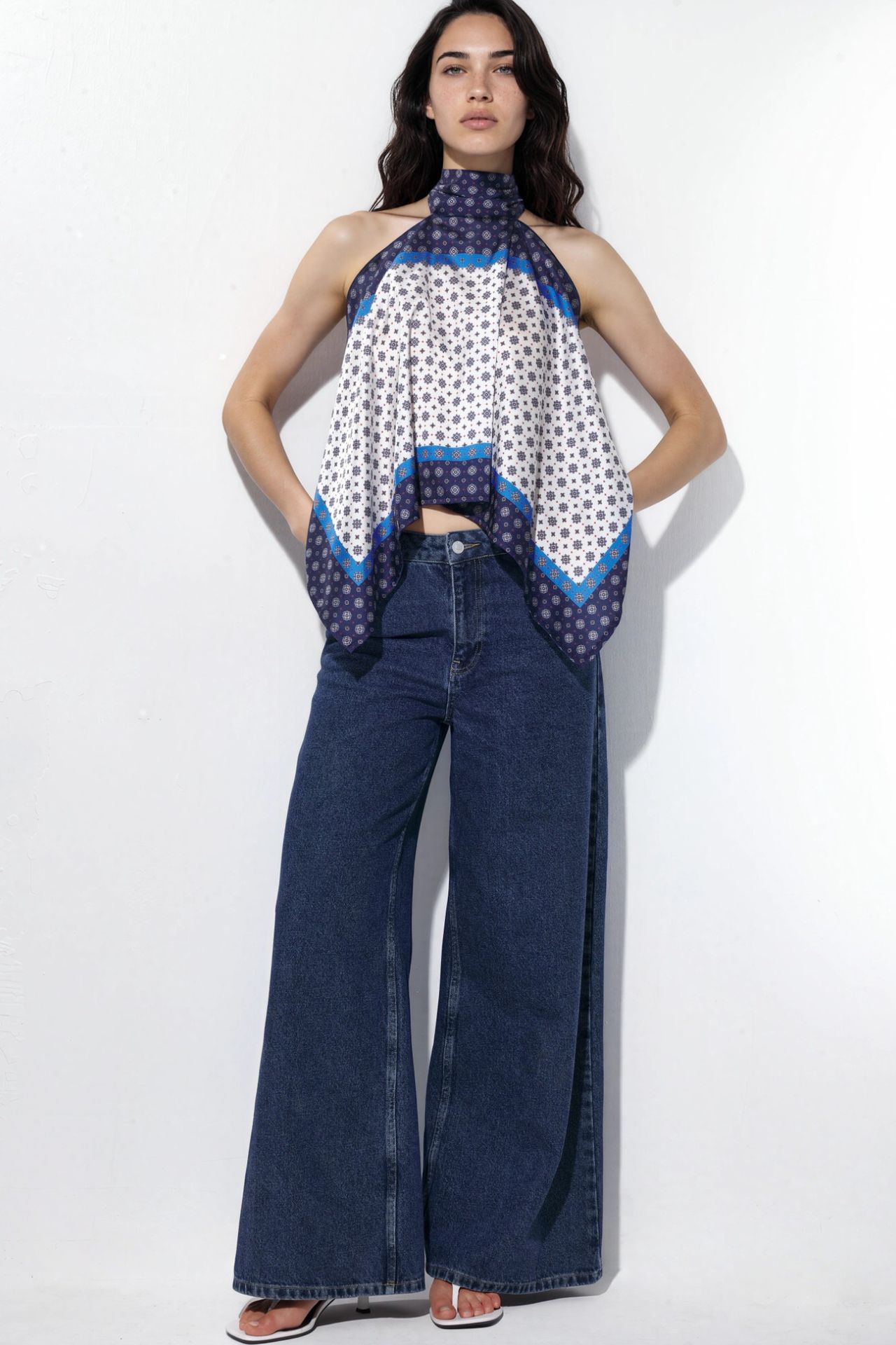 Halter Neck Satin Scarf Top 4