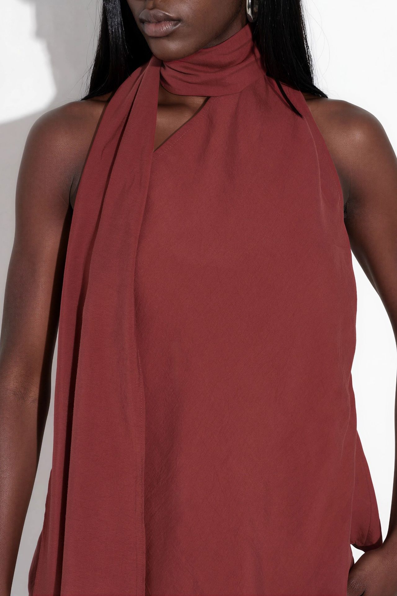 Halter Neck Scarf Detail Top 4