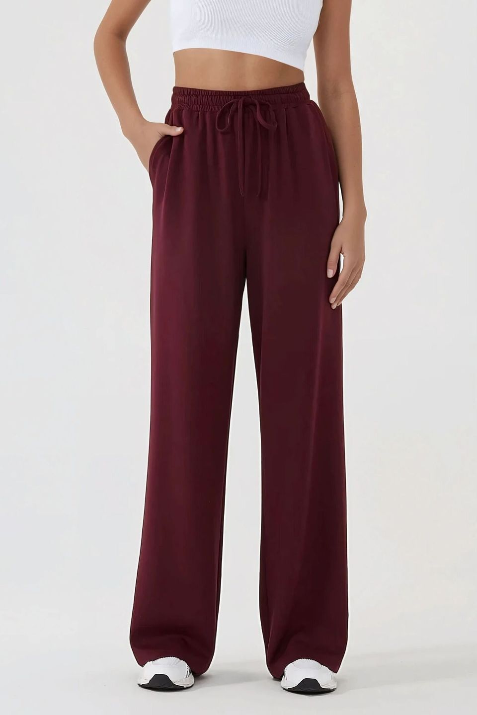 Wide Leg Elastic Waist Sweatpants