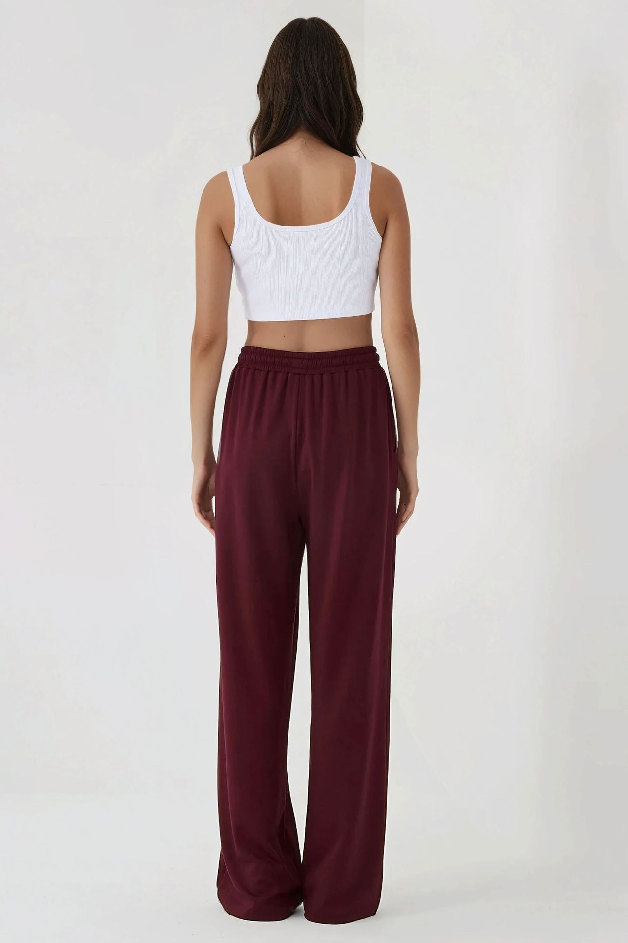Wide Leg Elastic Waist Sweatpants