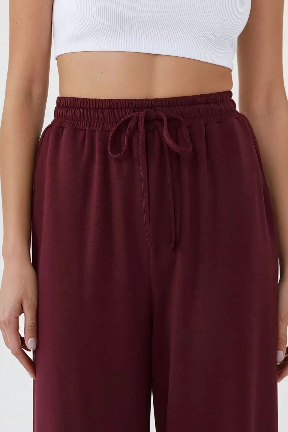 Wide Leg Elastic Waist Sweatpants