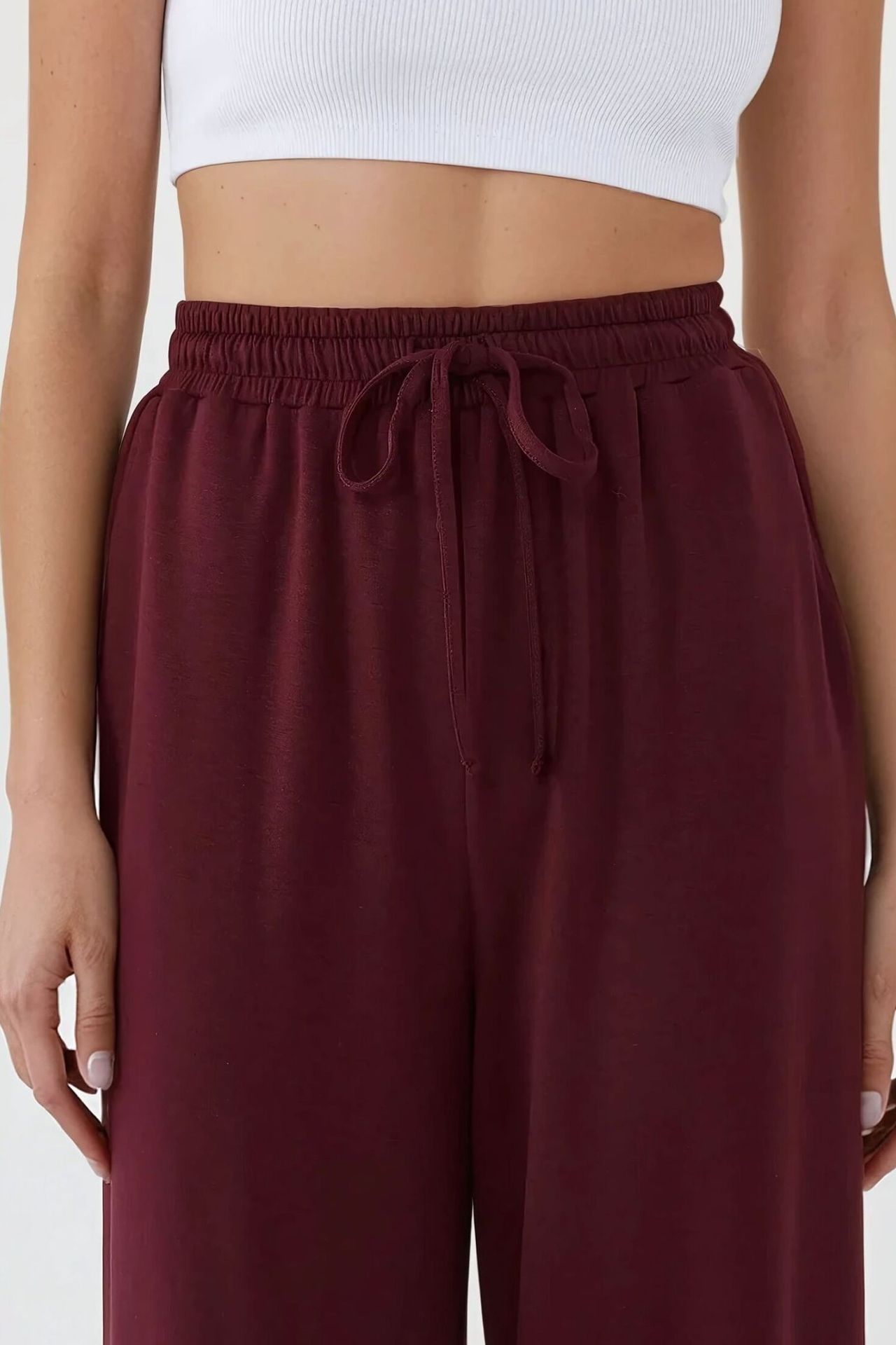 Wide Leg Elastic Waist Sweatpants