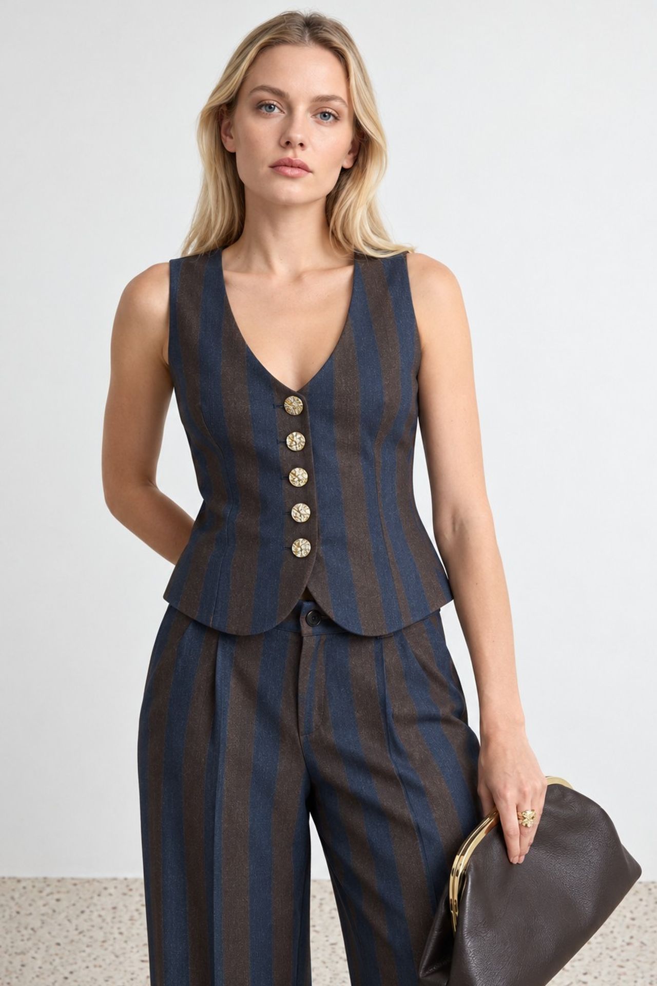 Striped Woven Vest 1