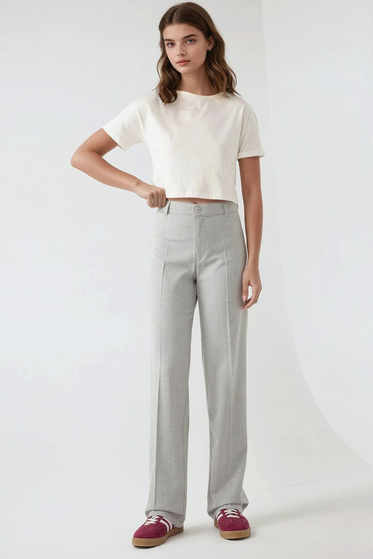 High Waist Straight Leg Pants