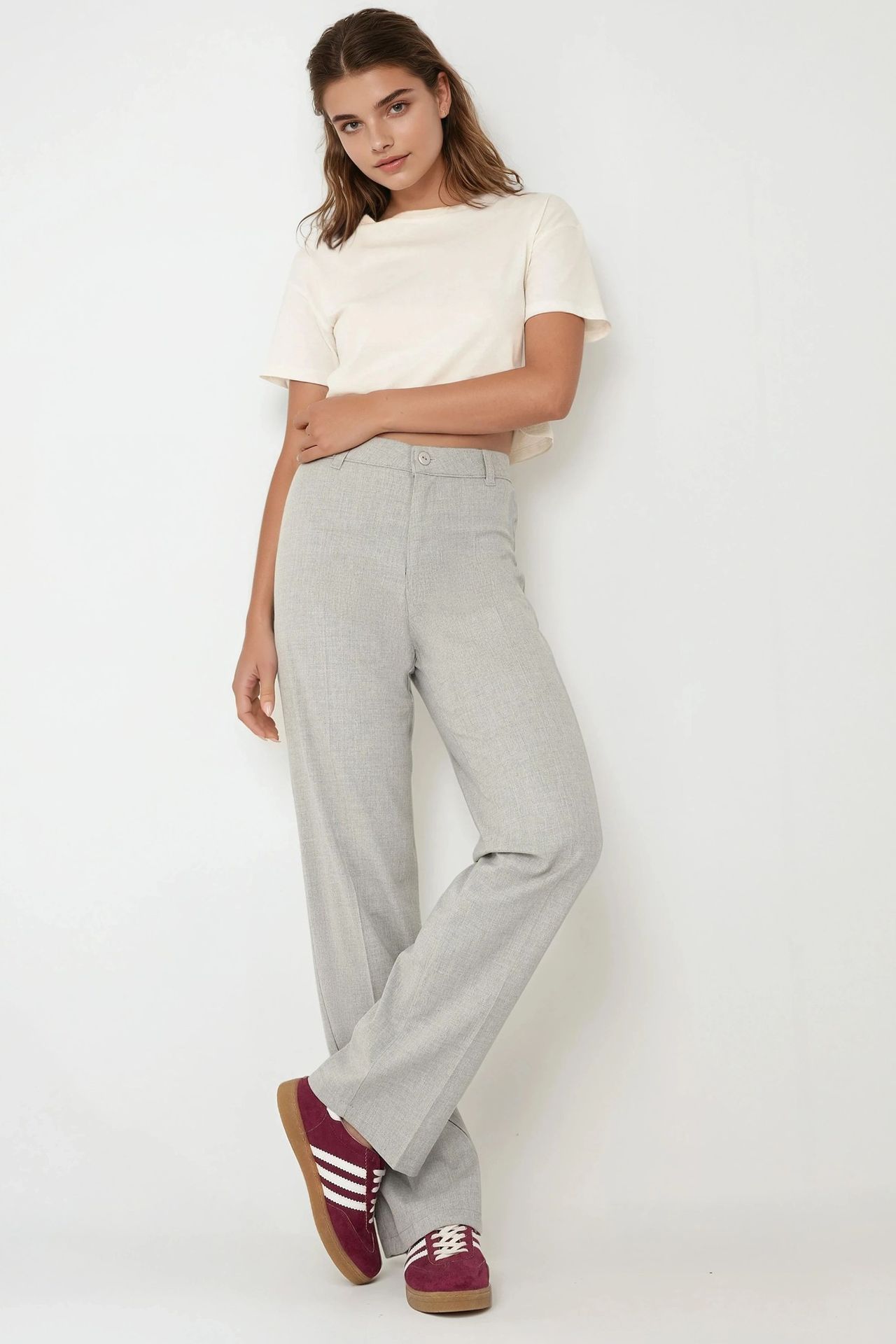 High Waist Straight Leg Pants