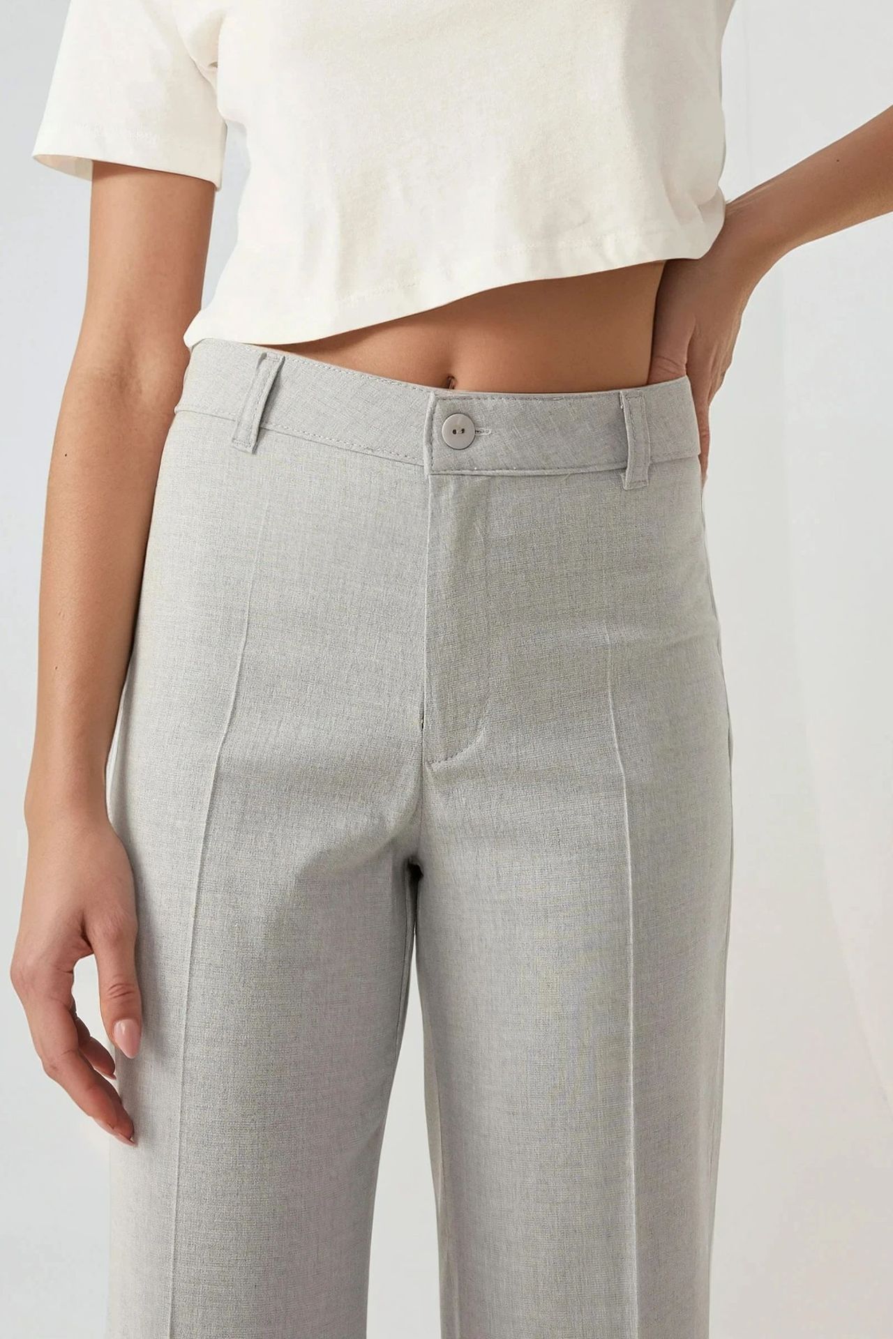 High Waist Straight Leg Pants
