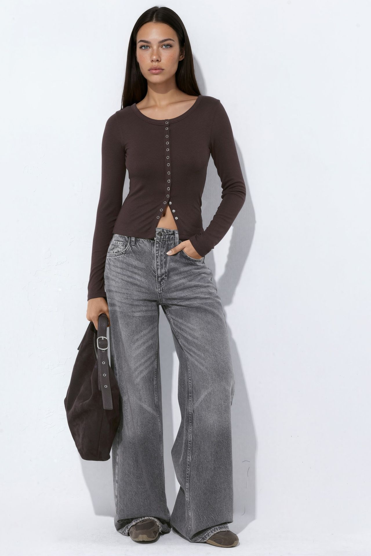 Knit Top with Full Front Snap Buttons 2