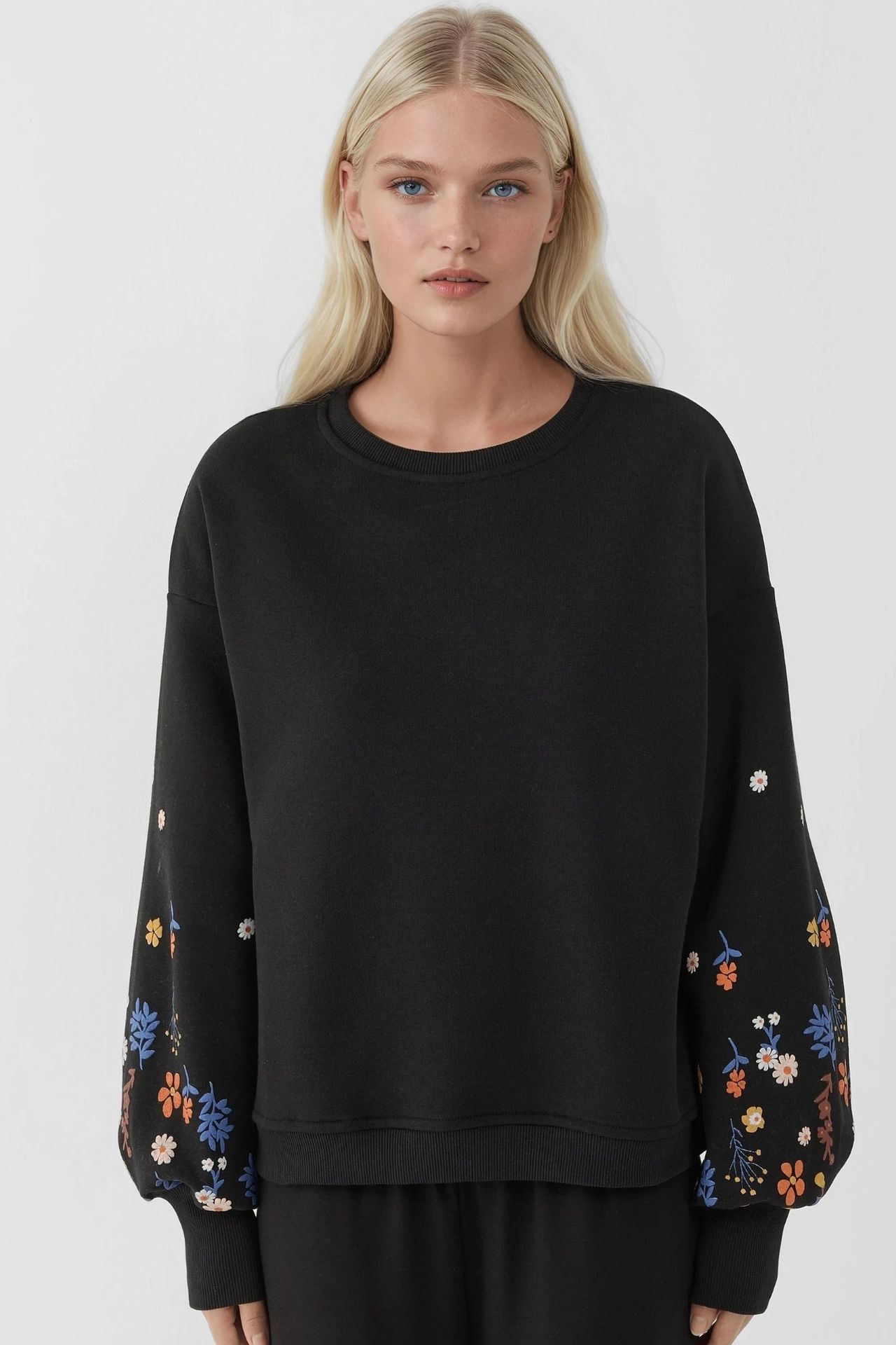 Printed Long Sleeve Crew Neck Sweatshirt 5