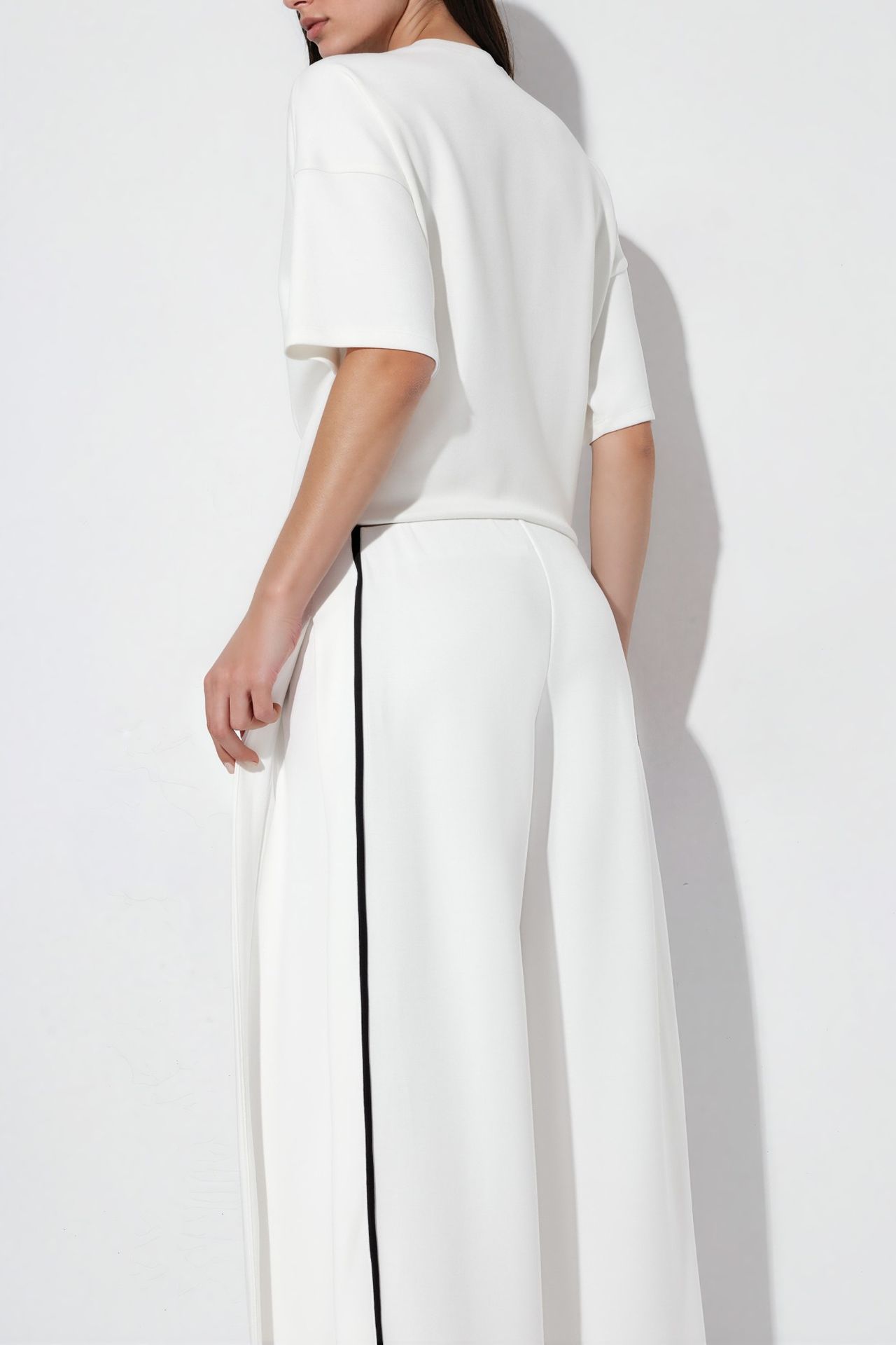 Contrast Binding Detail Modal Touch Wide Leg Pants 4