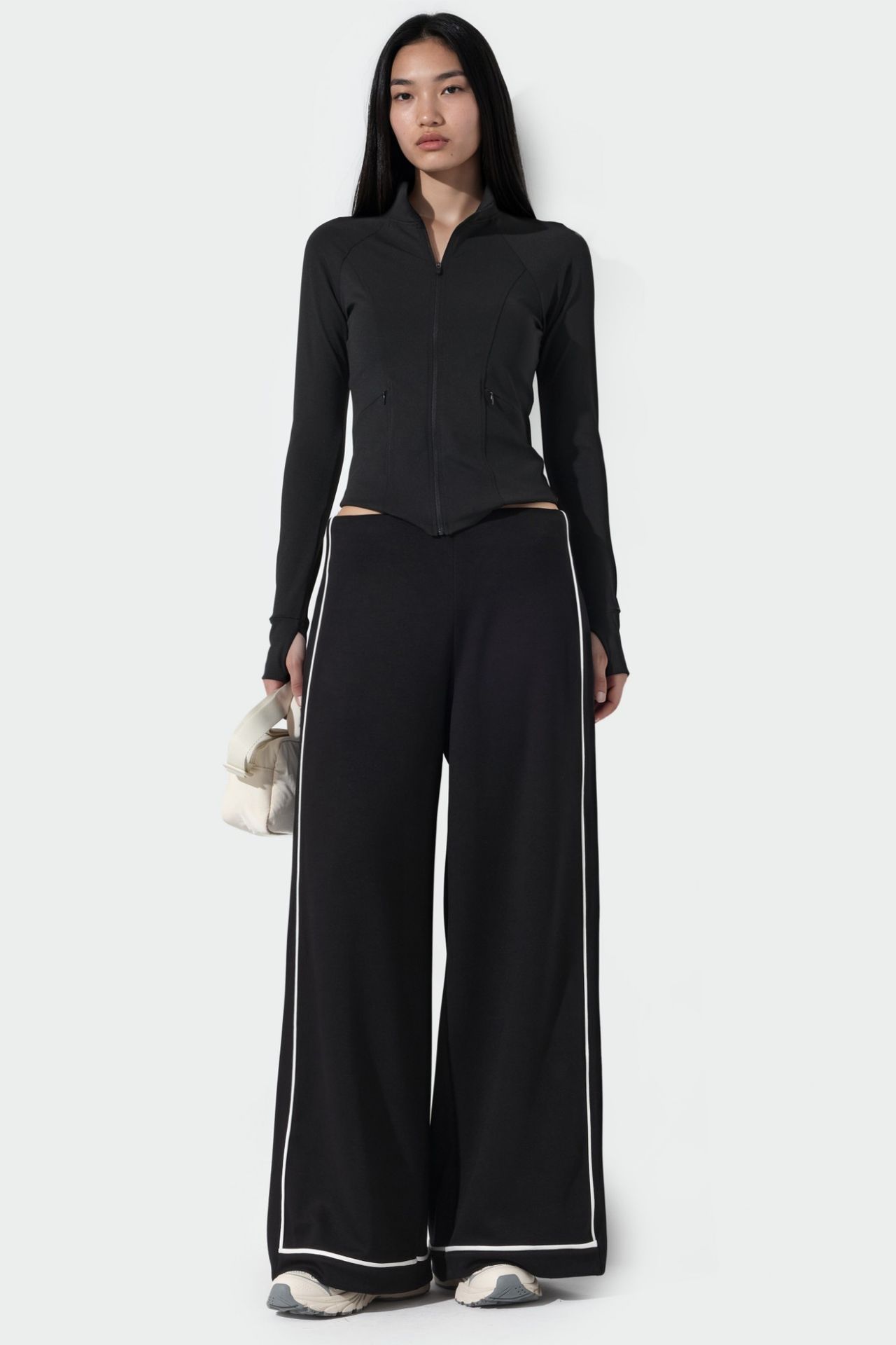 Contrast Binding Detail Modal Touch Wide Leg Pants 2