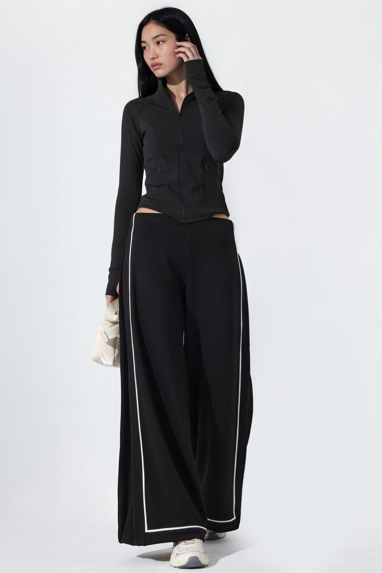 Contrast Binding Detail Modal Touch Wide Leg Pants 6