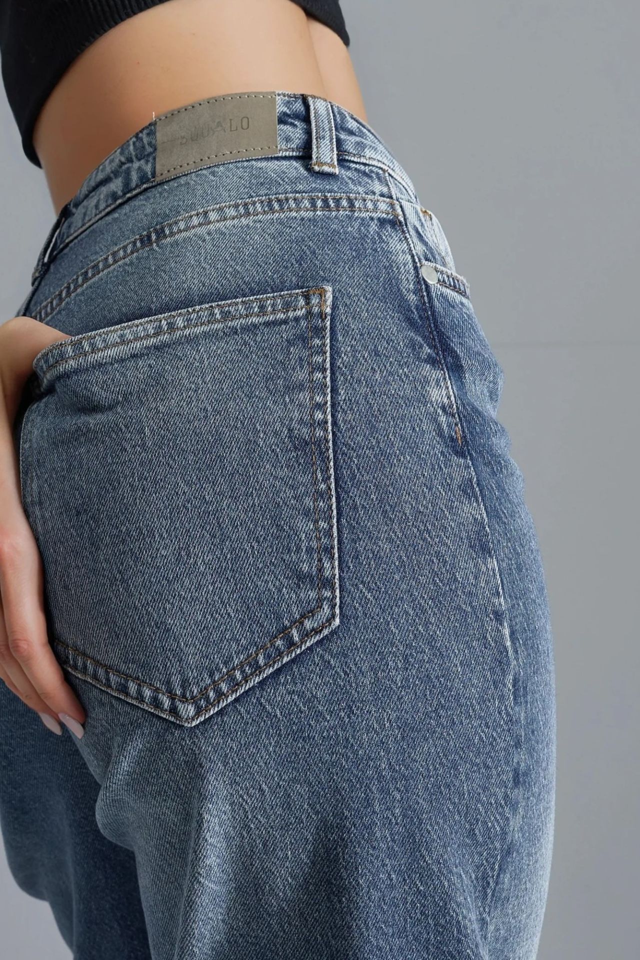 SQUALO High Waist Wide Leg Denim Jeans 8