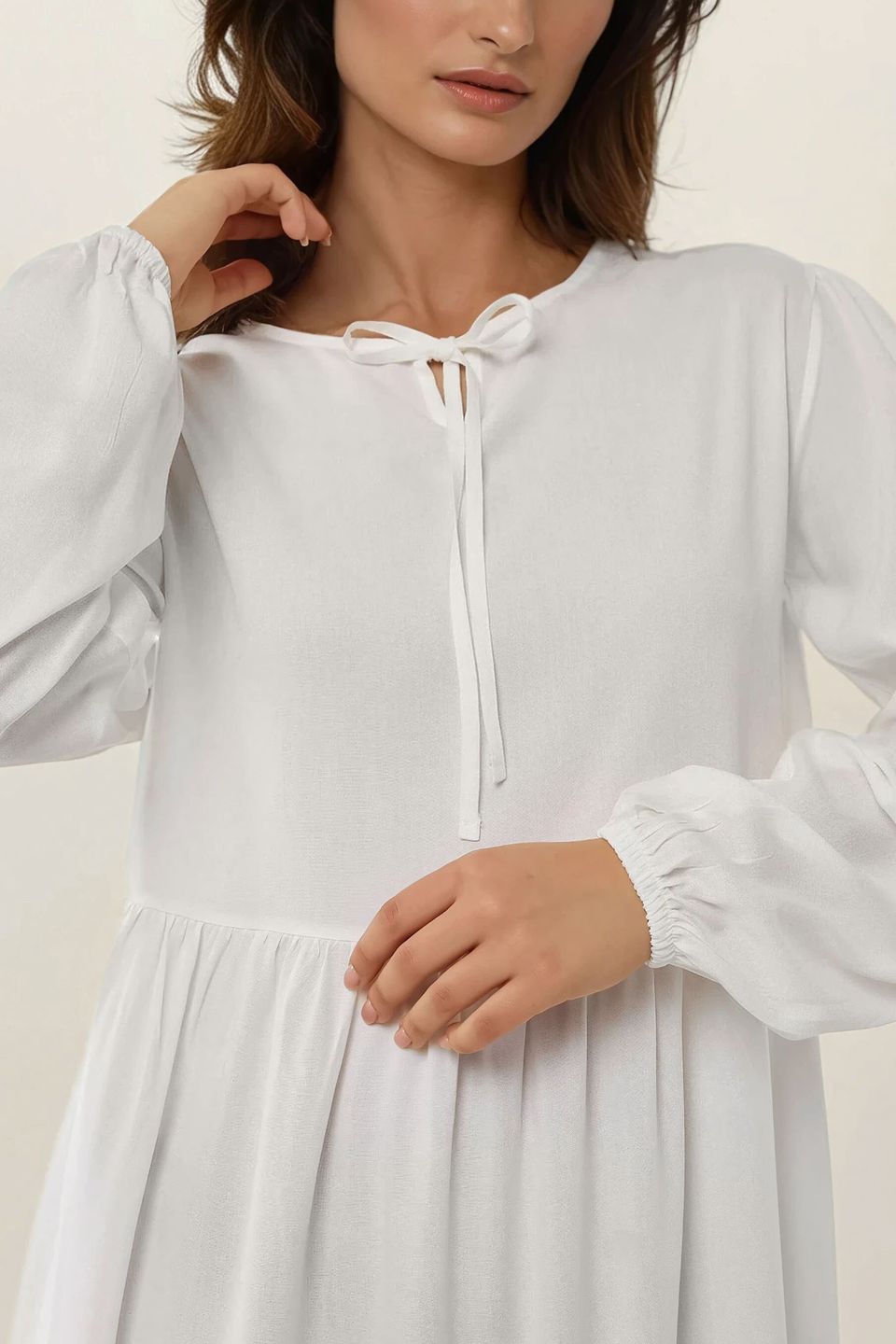 Maxi Dress with A-Form Fit and Crew Neck