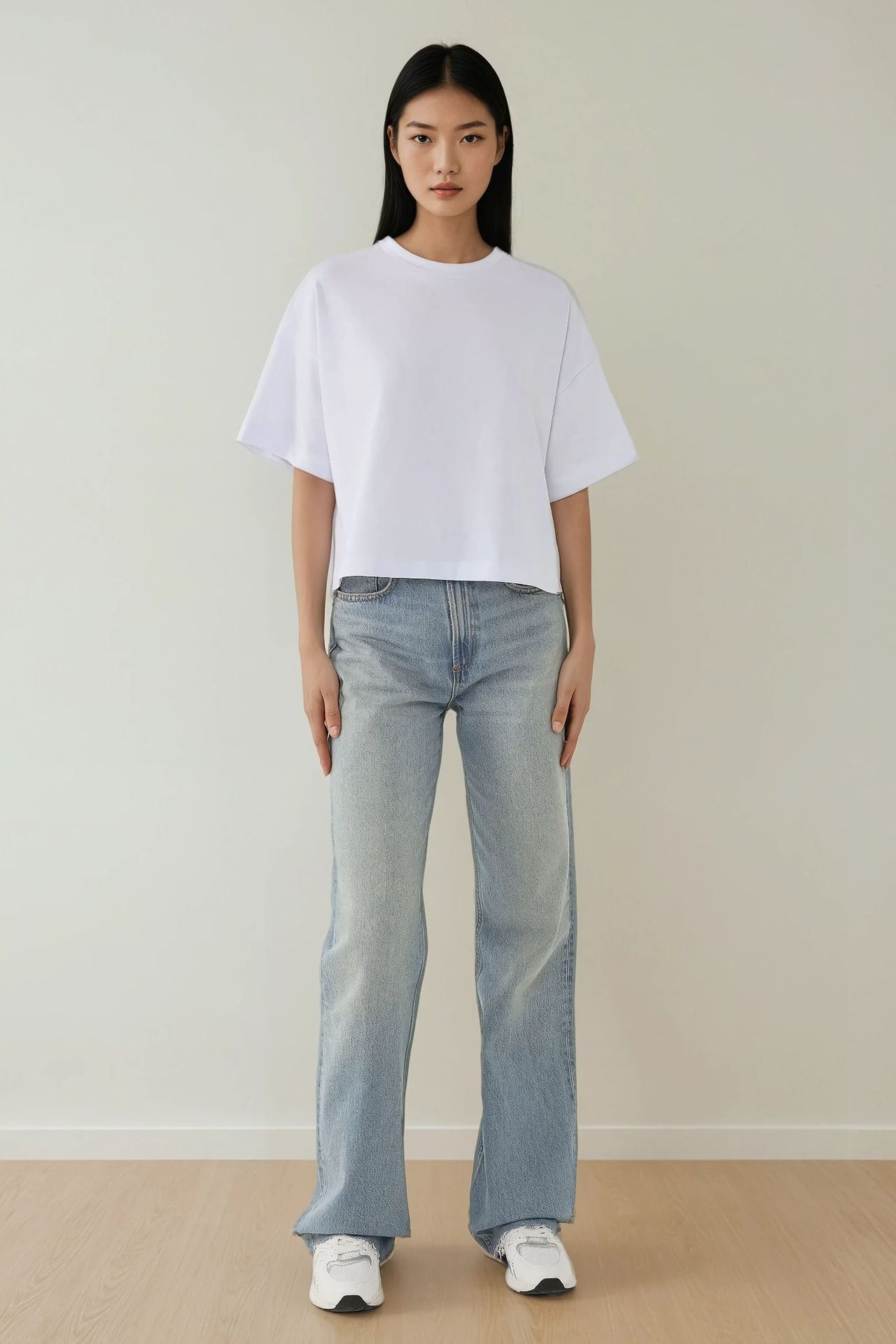 Oversized Crew Neck Cotton T-Shirt