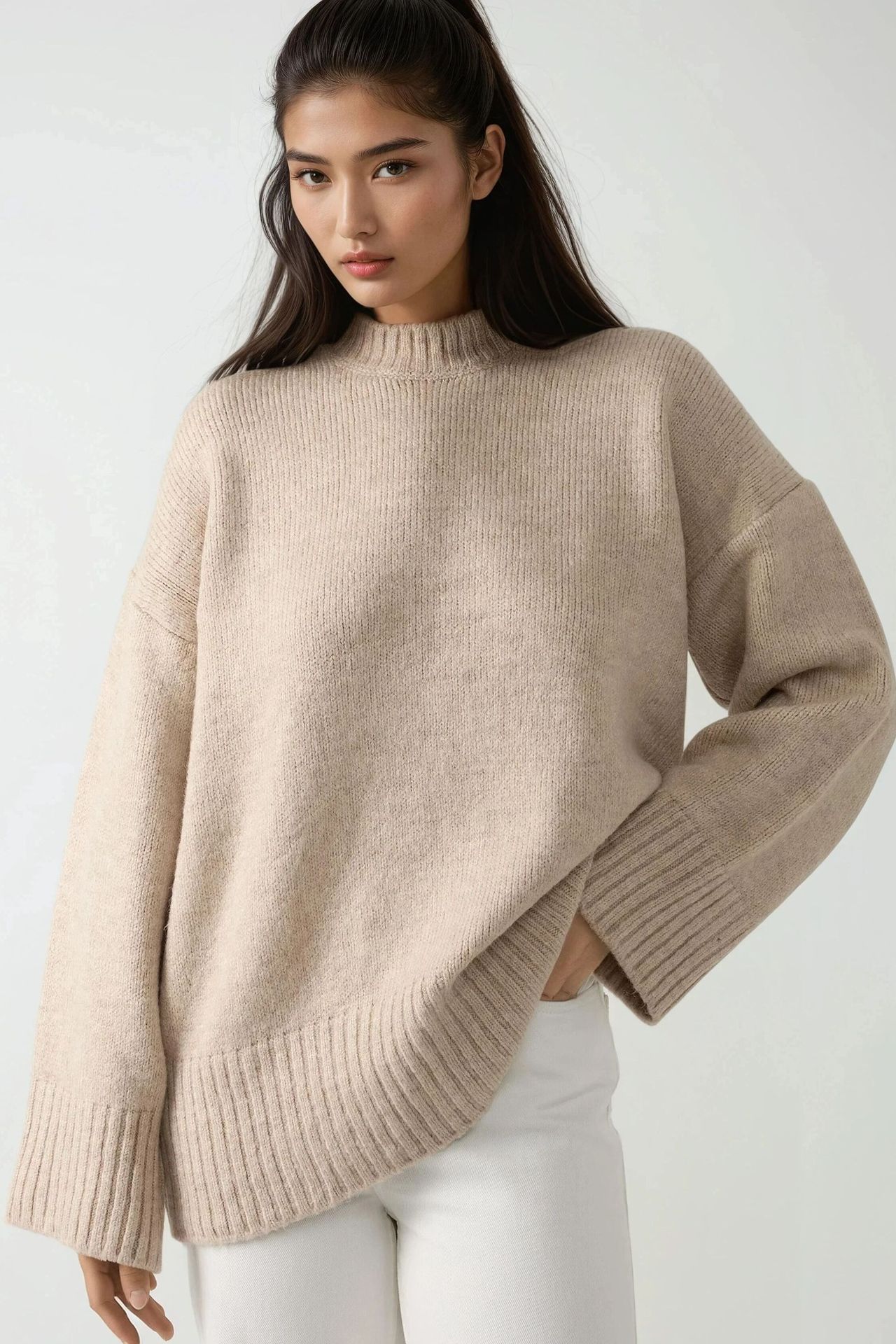 Thick Knit Crew Neck Sweater