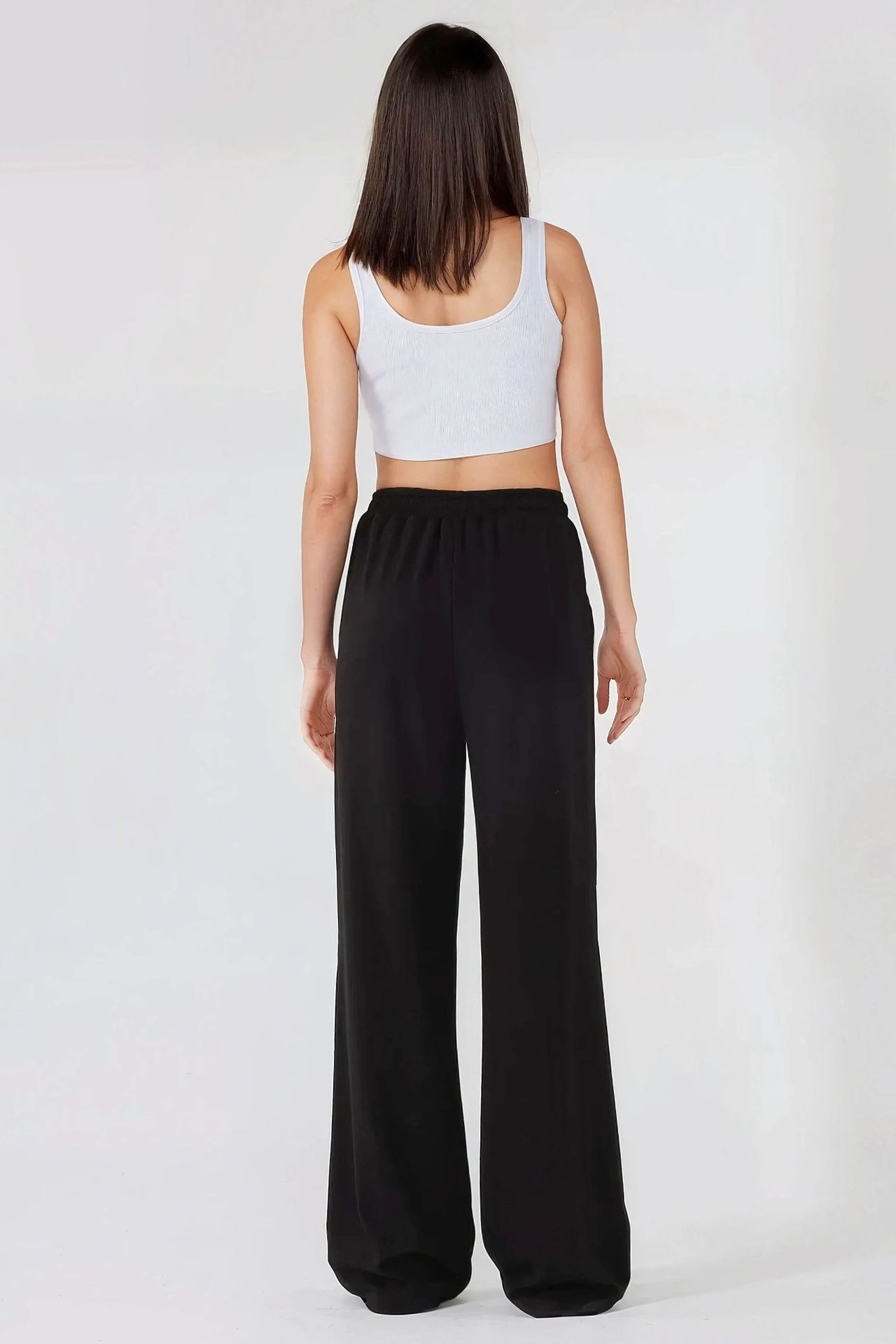 Wide Leg Elastic Waist Sweatpants