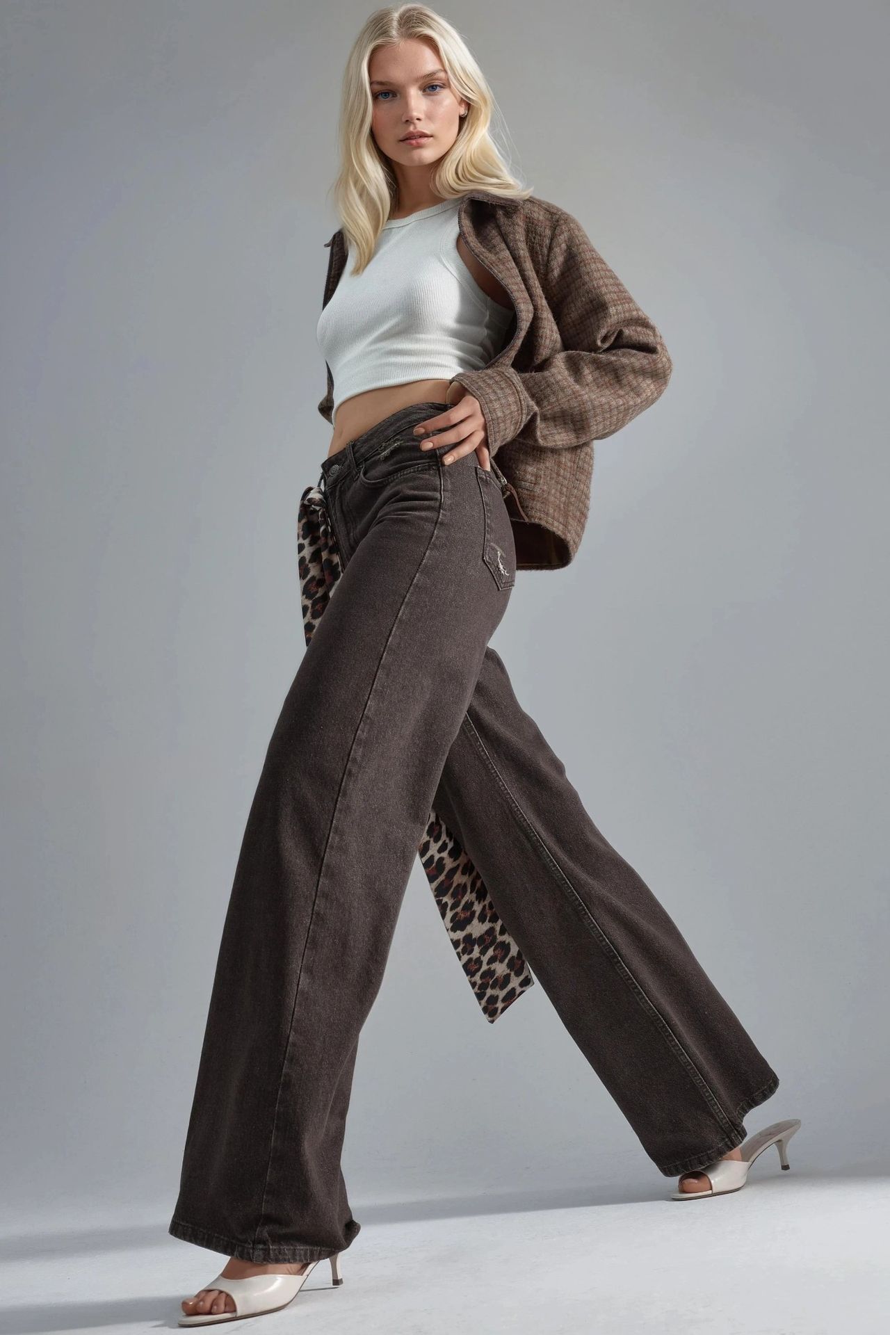 90's High Waist Wide Leg Denim Jeans 5