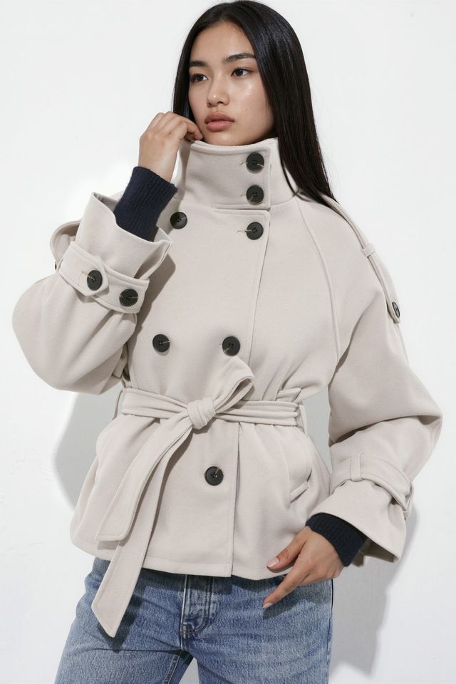 Stand Collar Trench Jacket