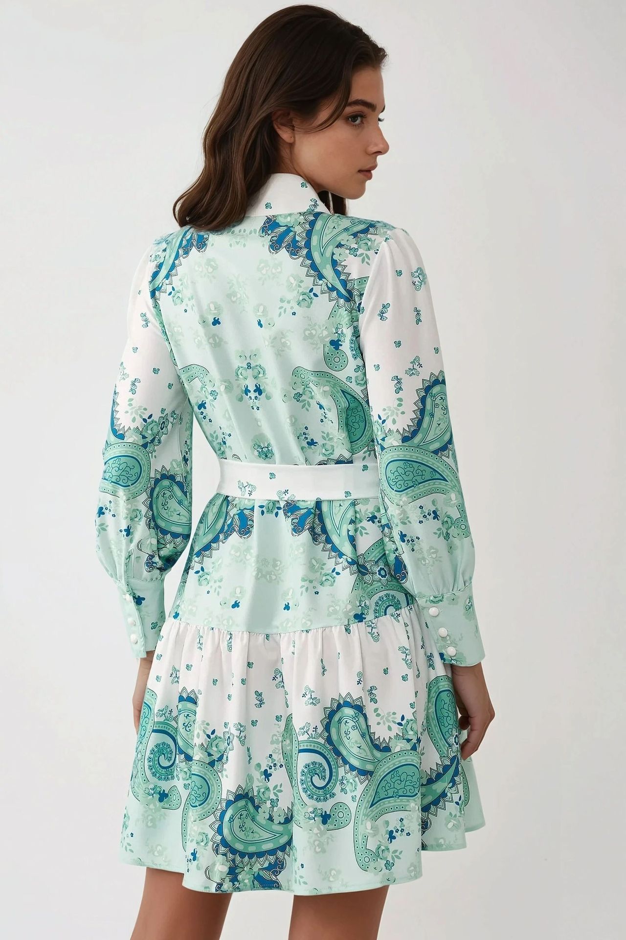 Printed Mini Dress with Belt