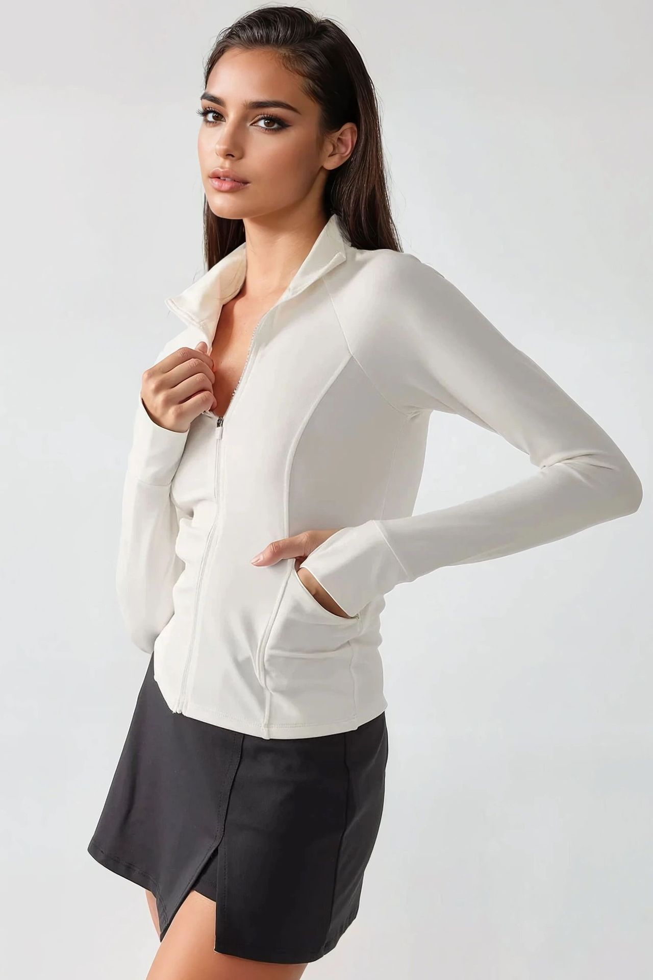 Fitted Knitted Turtleneck Active Top