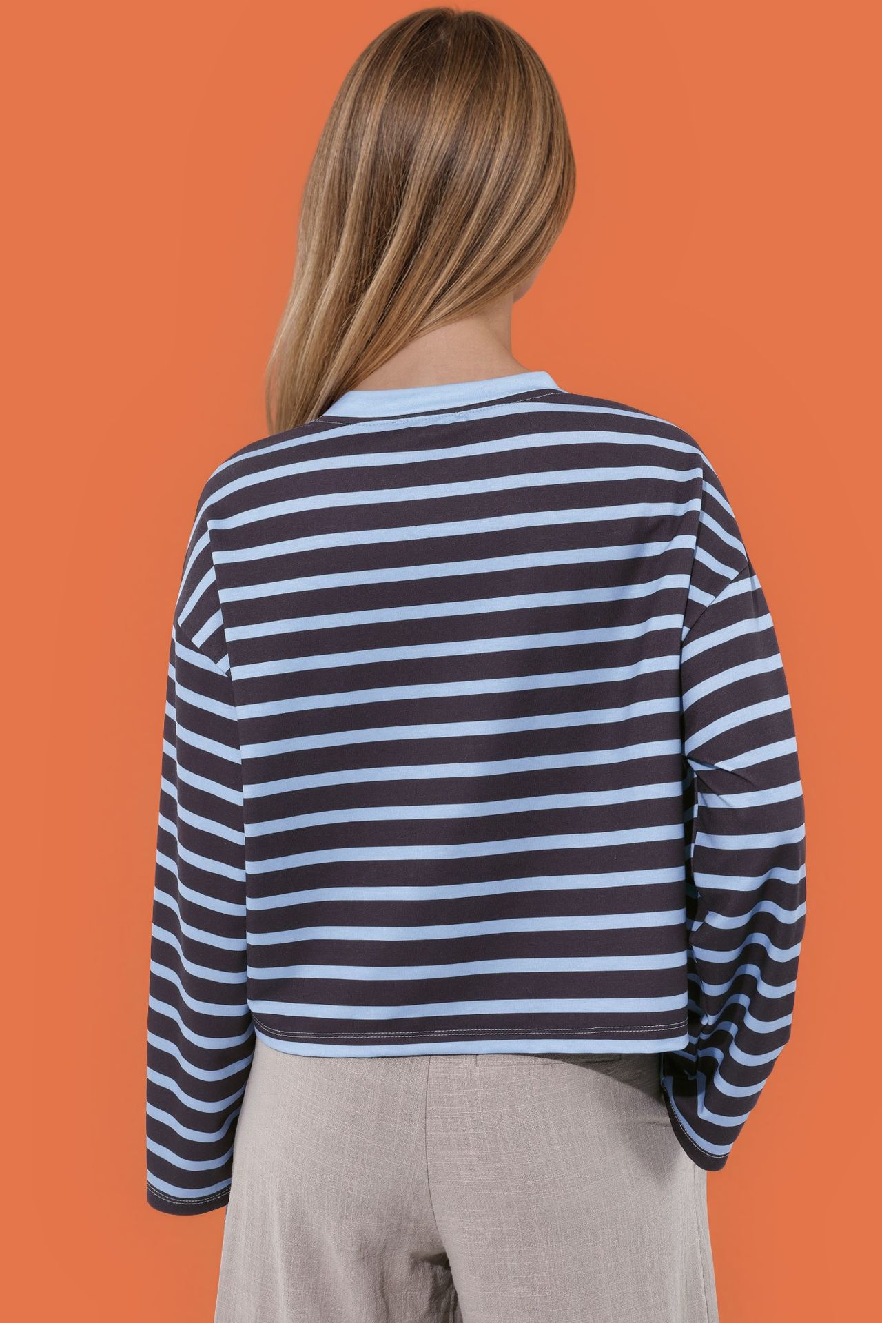 Boxy Fit Striped Long Sleeve T-Shirt 3