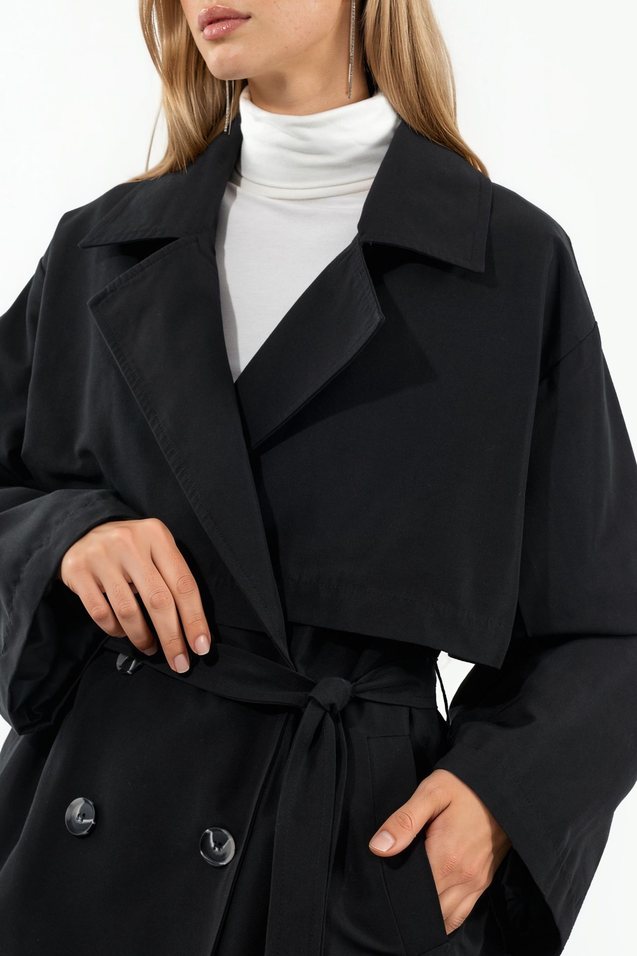 Double-Breasted Belted Trench Coat 4