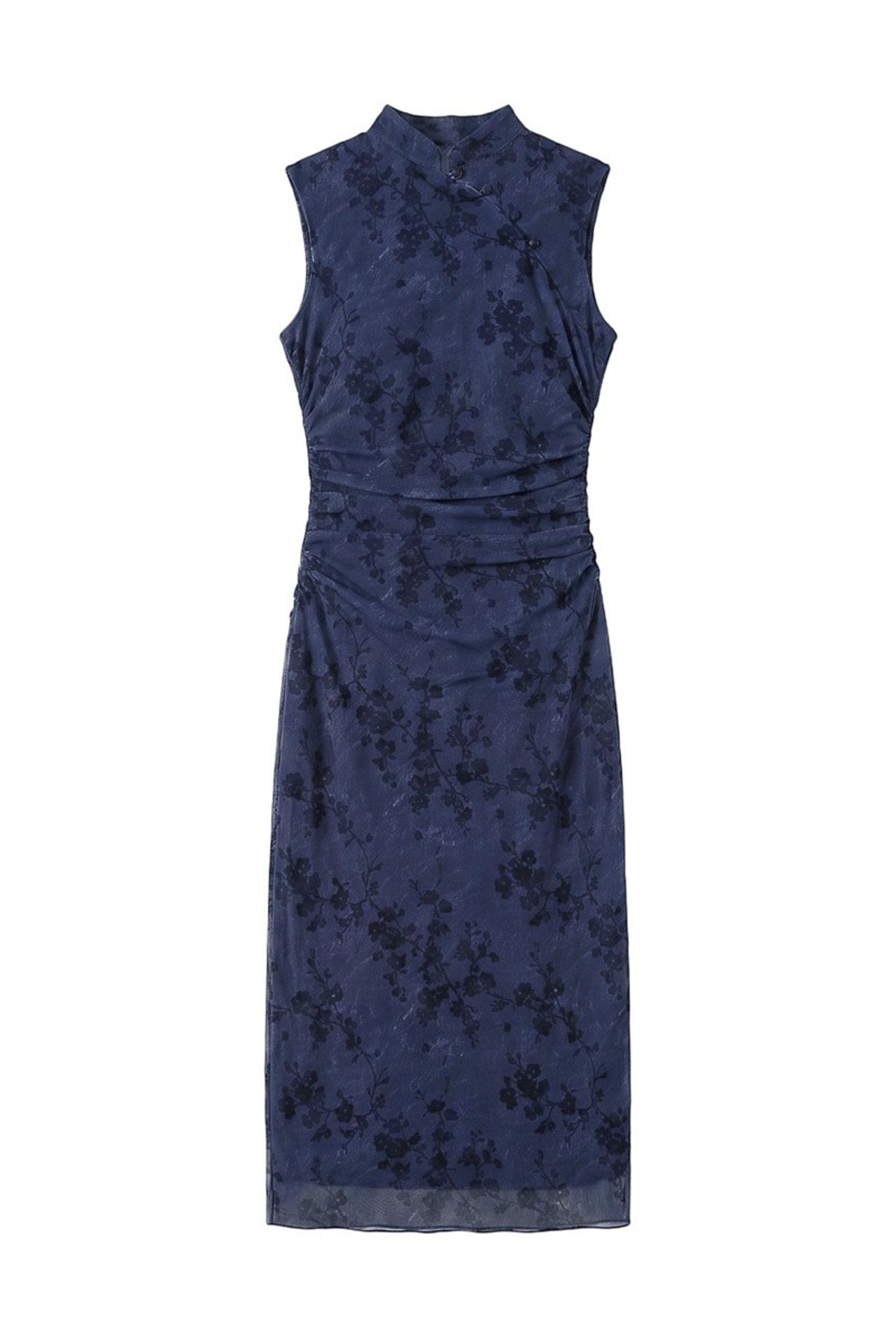 Floral Qipao Neck Midi Dress 6