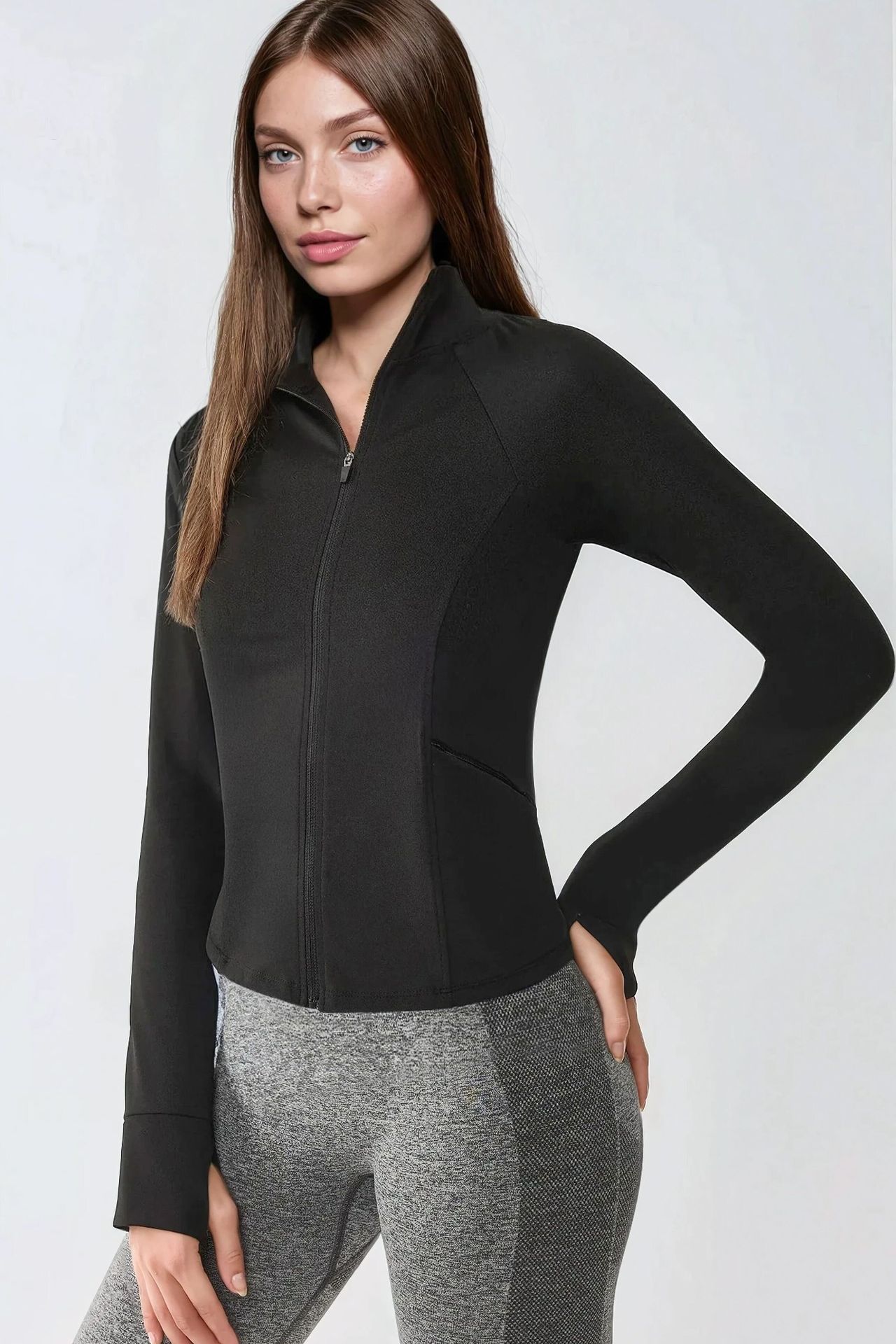 Fitted Knitted Turtleneck Active Top