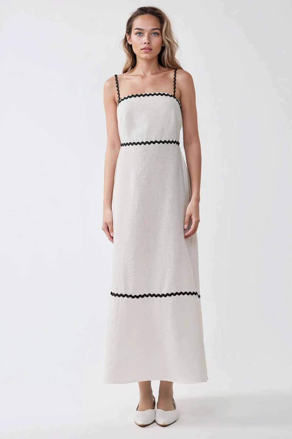 Square Collar Maxi Dress