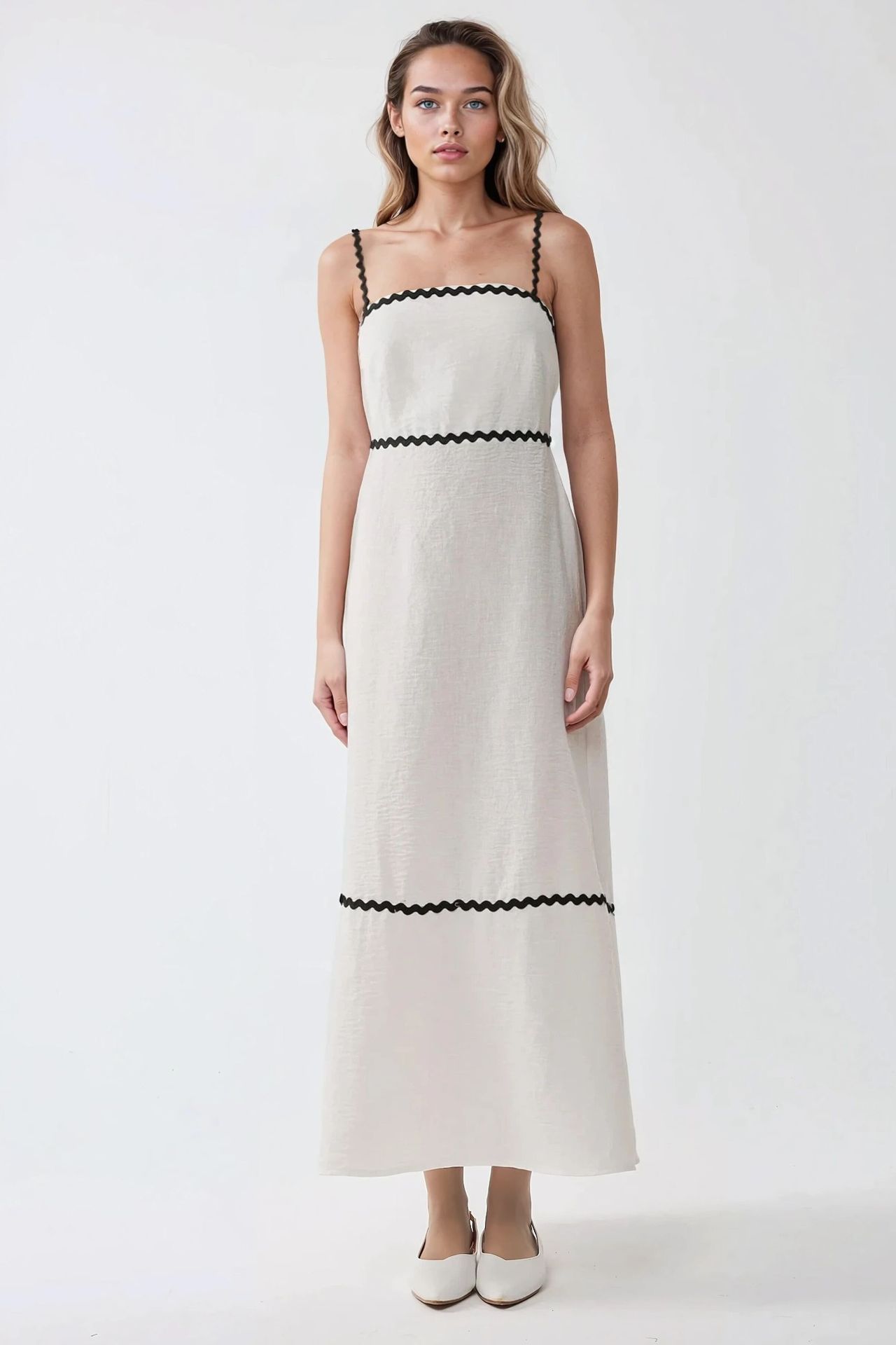 Square Collar Maxi Dress