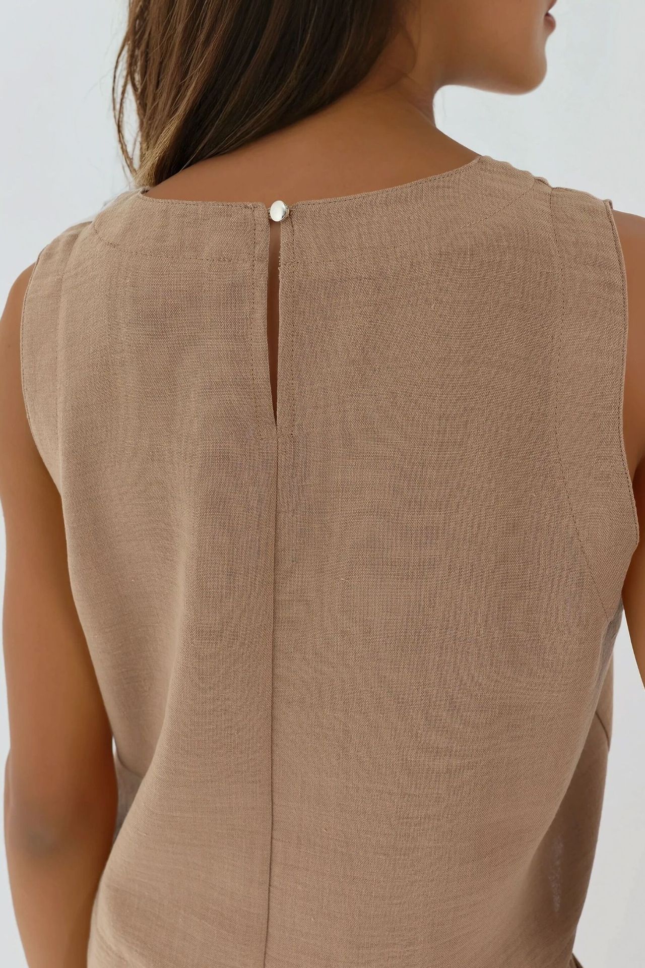 Linen Feel Blouse & Elastic Waist Pants Two-Piece Coord Set 6
